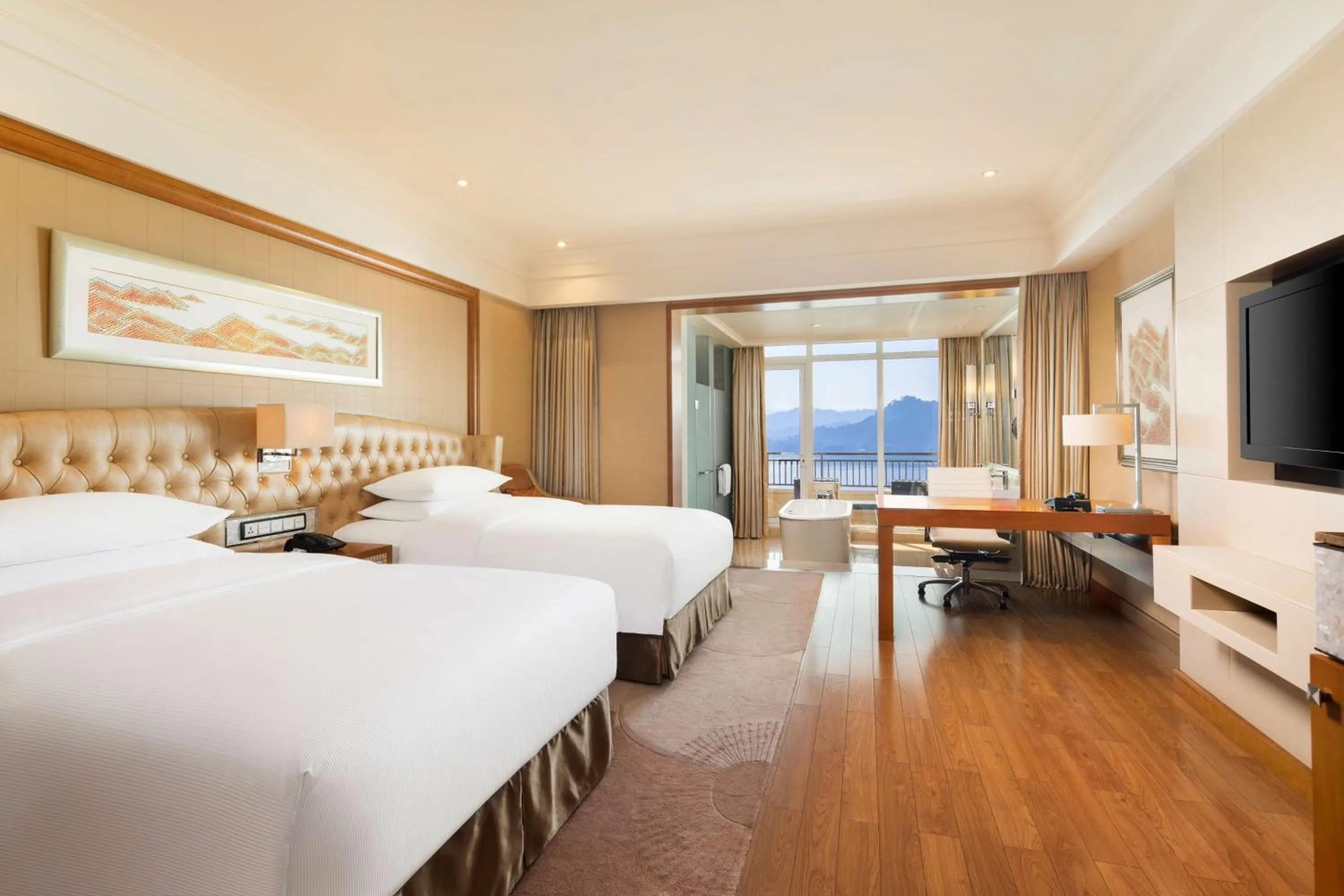 Bedroom, Bed in Hilton Hangzhou Qiandao Lake Resort