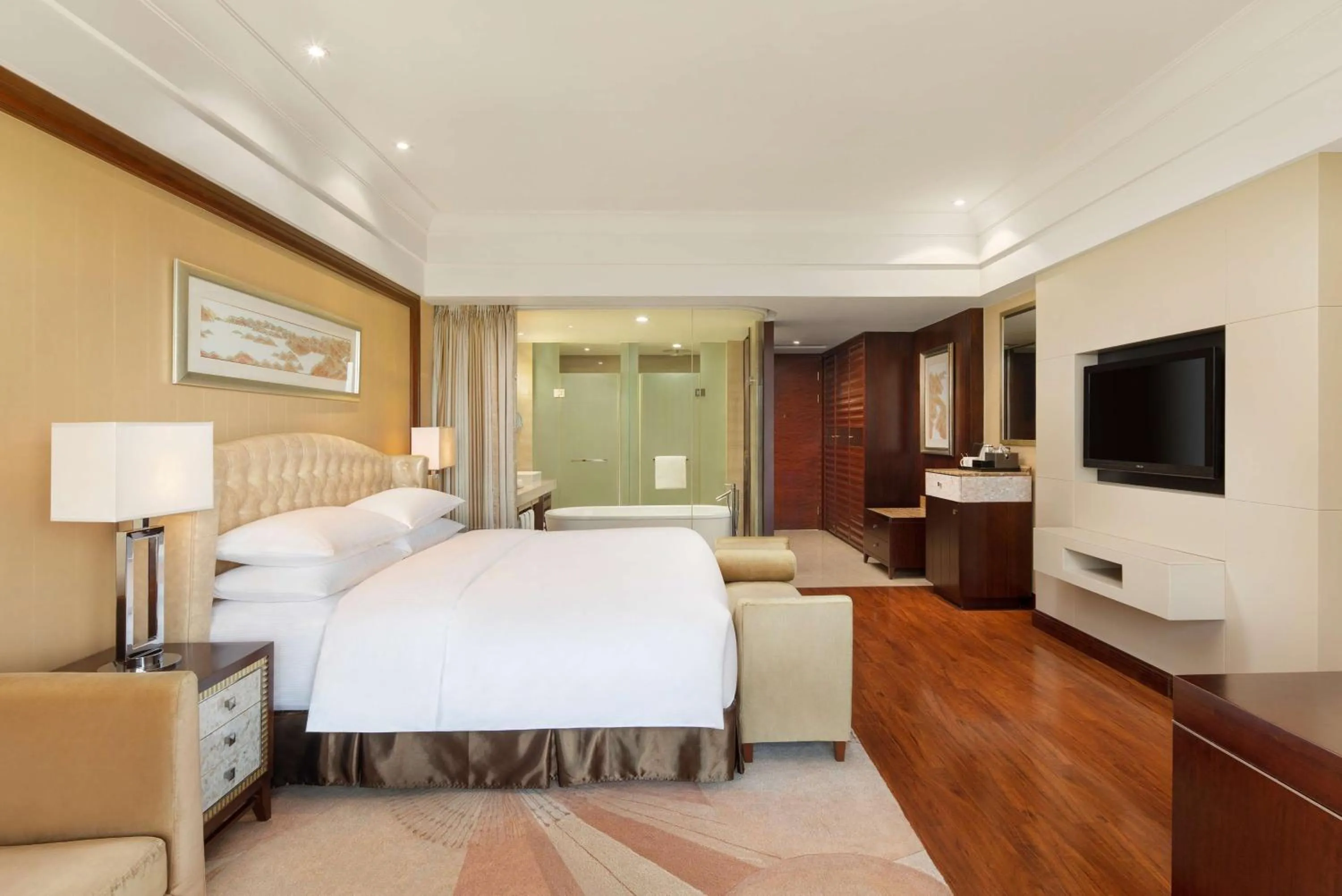 Bed in Hilton Hangzhou Qiandao Lake Resort