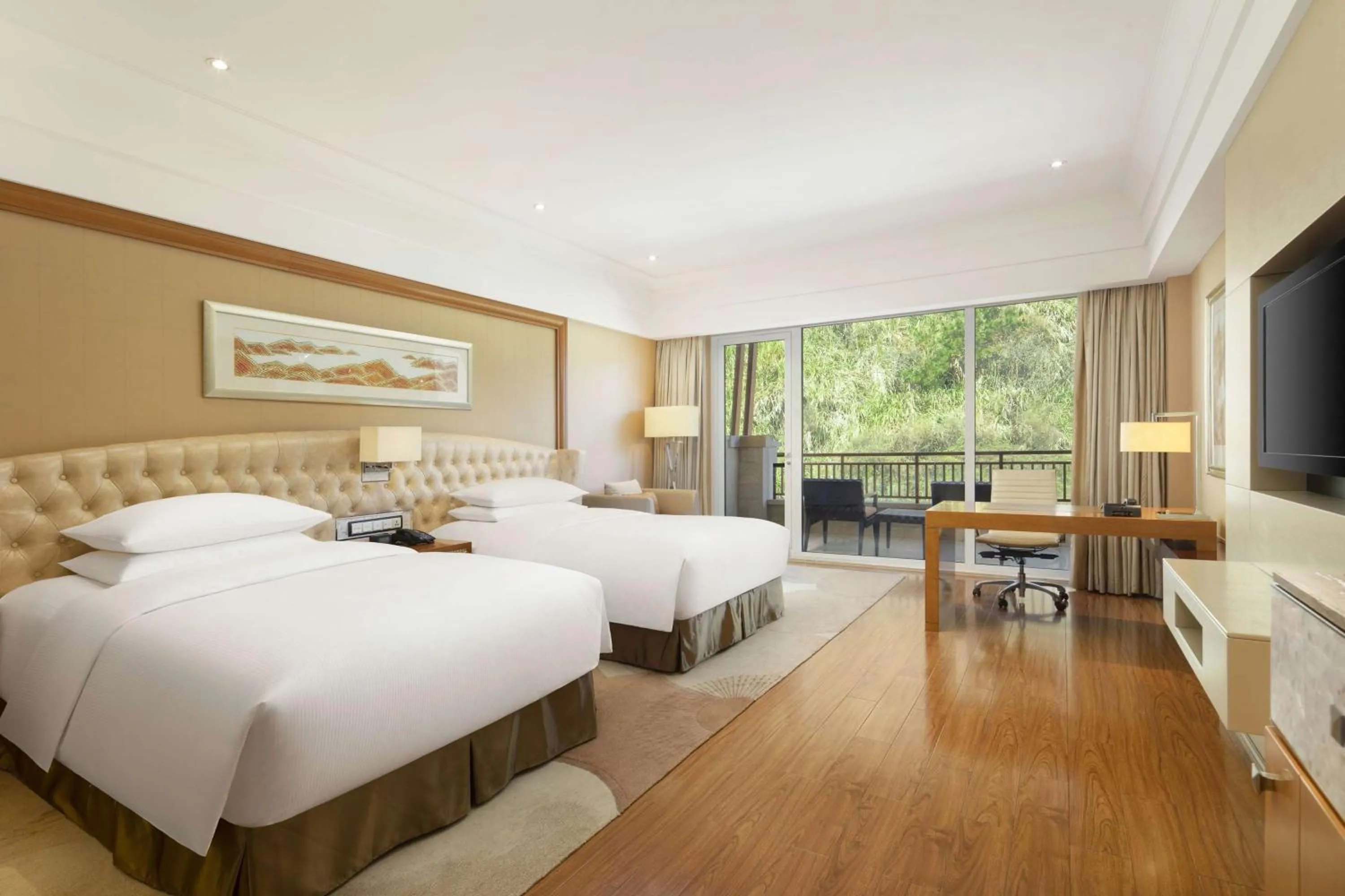 Bed in Hilton Hangzhou Qiandao Lake Resort