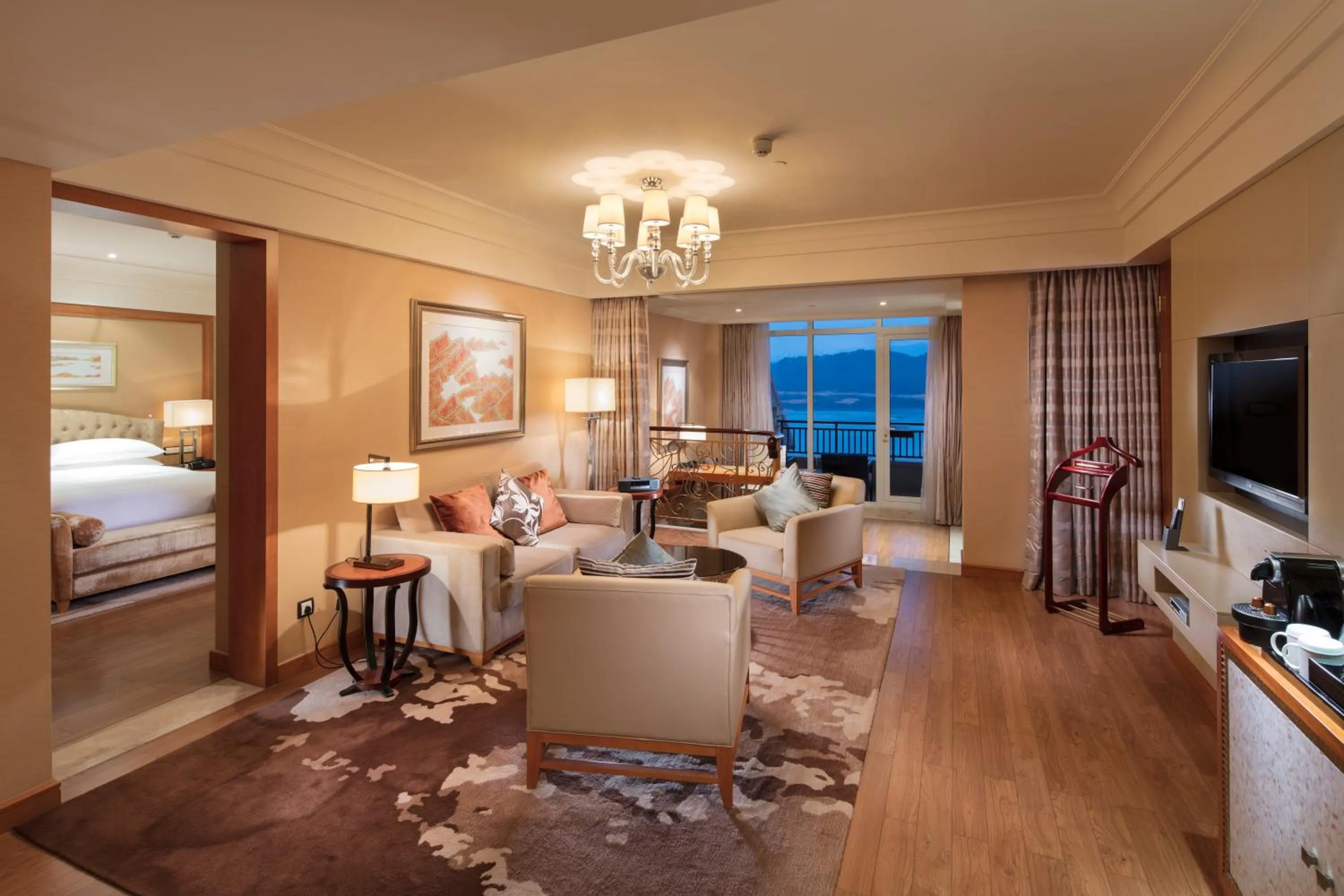 Bed in Hilton Hangzhou Qiandao Lake Resort