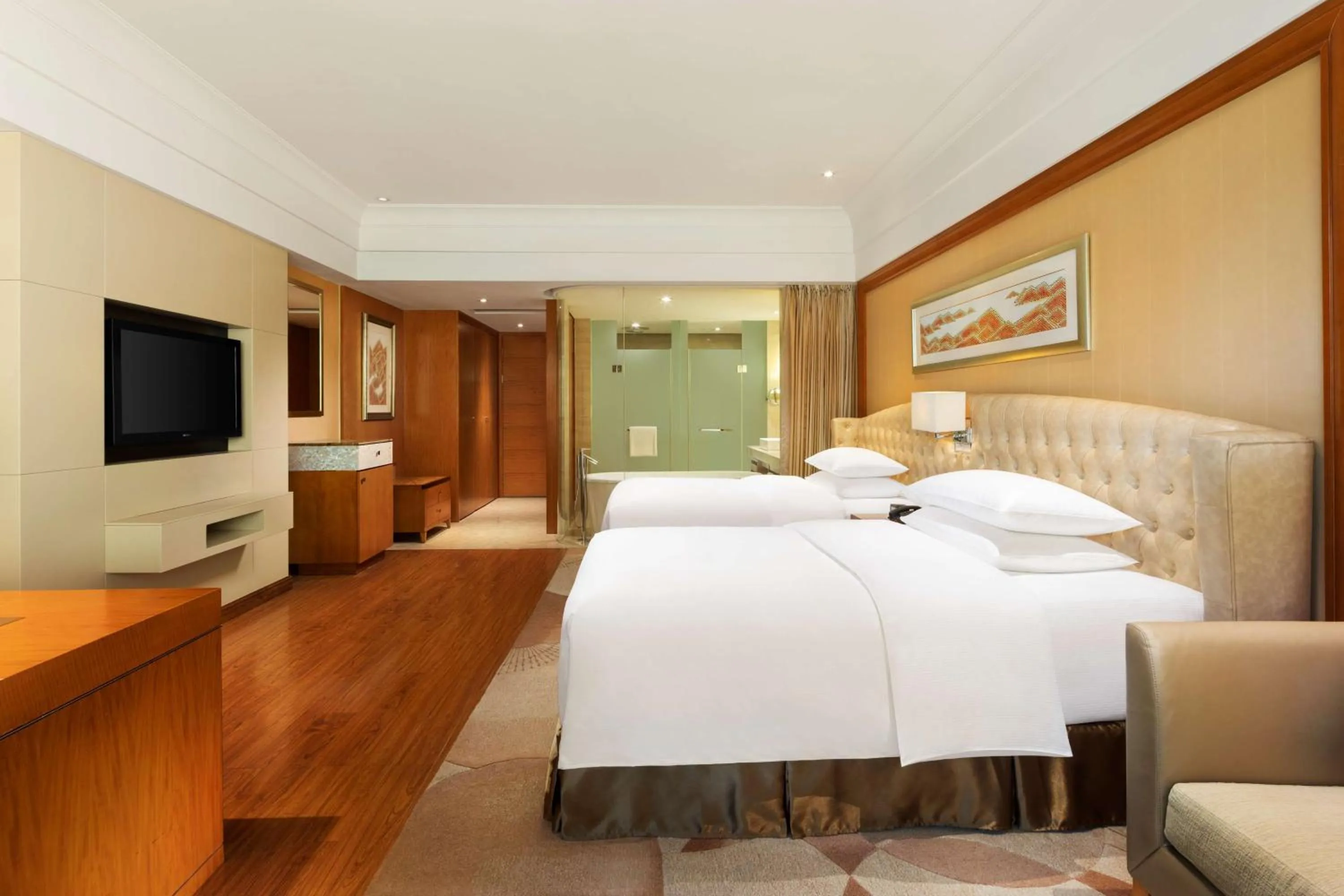 Bathroom, Bed in Hilton Hangzhou Qiandao Lake Resort