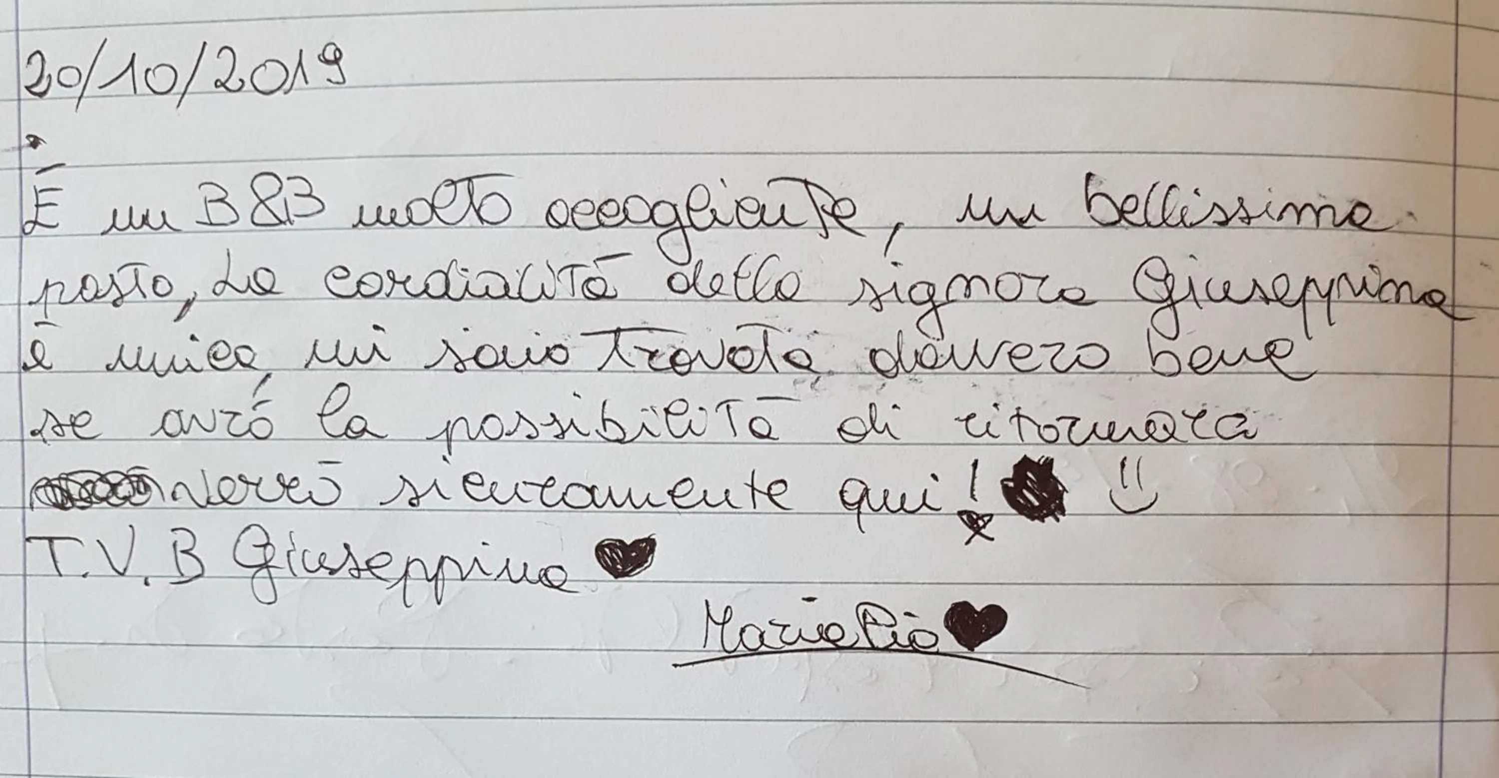 Text overlay in B&B Regina Elena