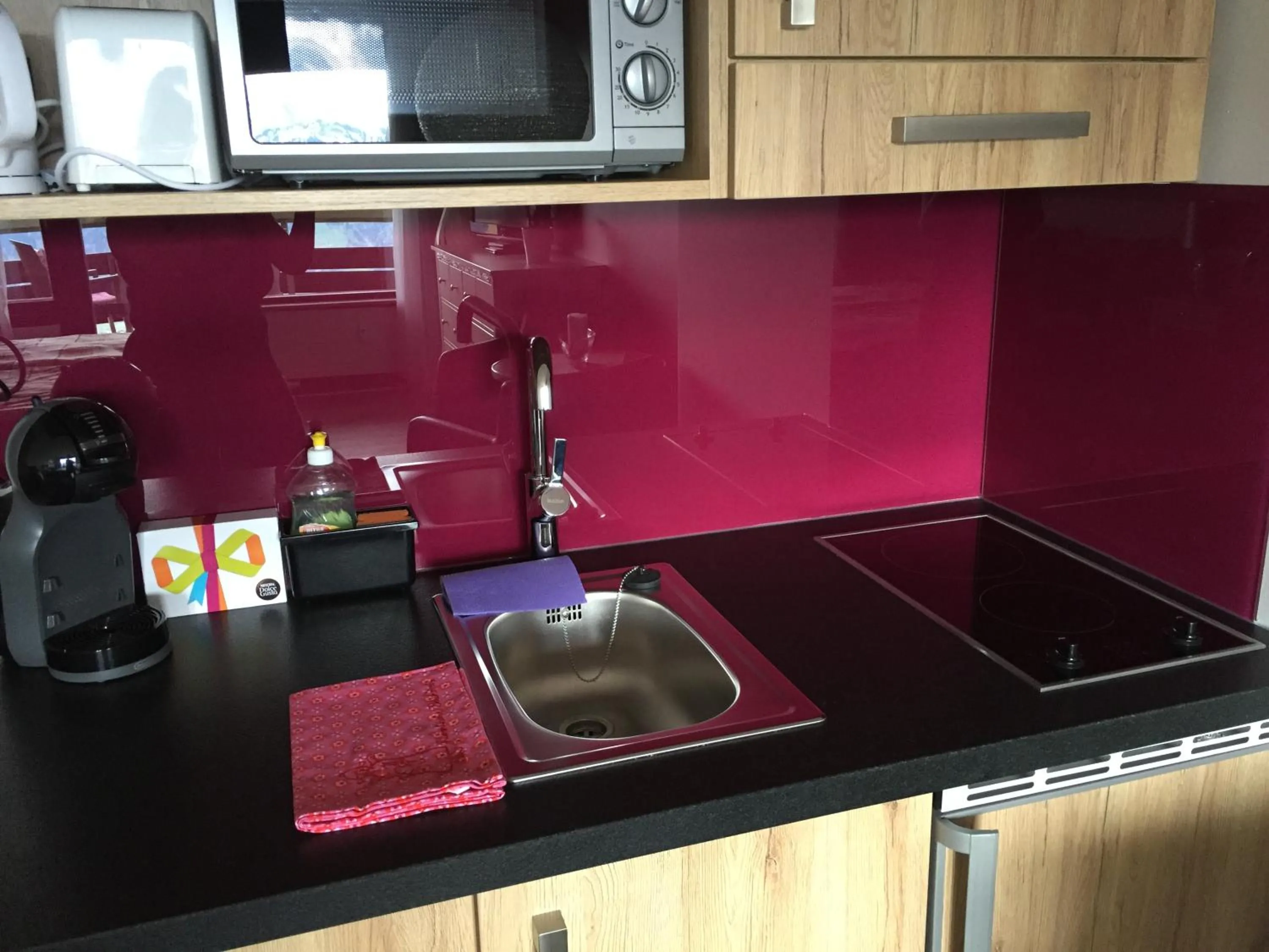 Kitchen or kitchenette in Apartments Seeblick mit Anbindung an ein 4-Sterne-Hotel