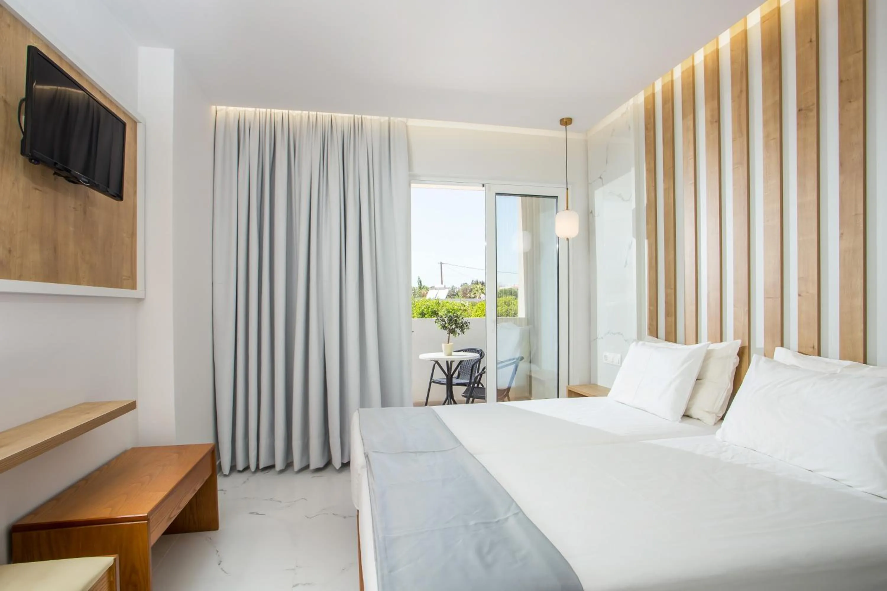 View (from property/room), Bed in Tsampika Hotel Faliraki