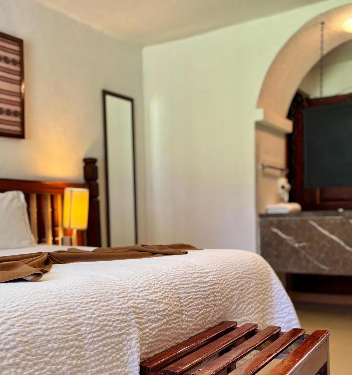 Bed in Hotel Nututun Palenque