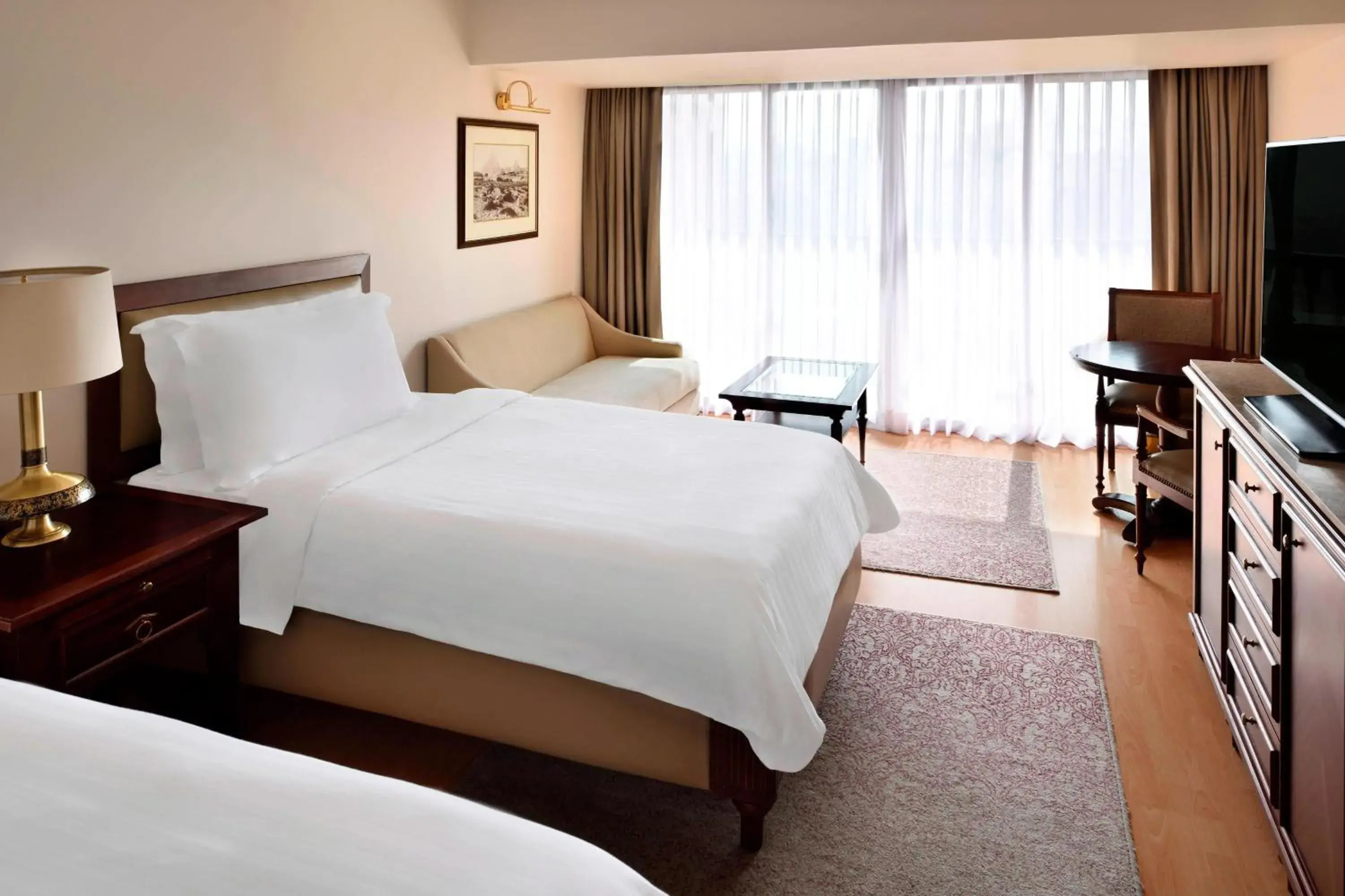 Executive Partial Pyramid View, Executive lounge access, Guest room, 2 Twin/Single Beds - single occupancy in Marriott Mena House, Cairo Executive Partial Pyramid View, Executive lounge access, Guest room, 2 Twin/Single Beds - single occupancy in Marriott Mena House, Cairo