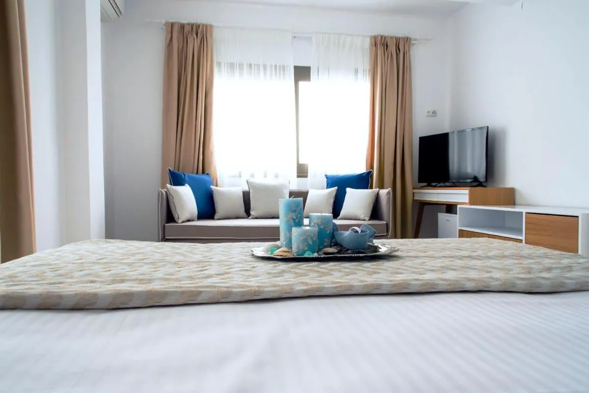 Bed in Stavros Beach Hotel