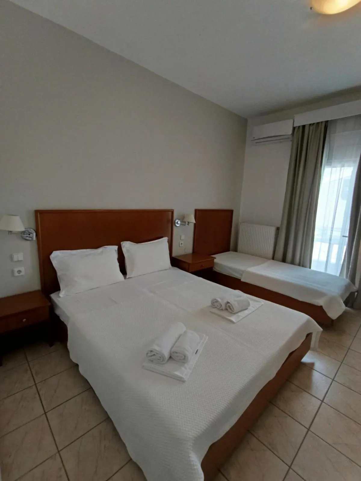 Bed in Stavros Beach Hotel