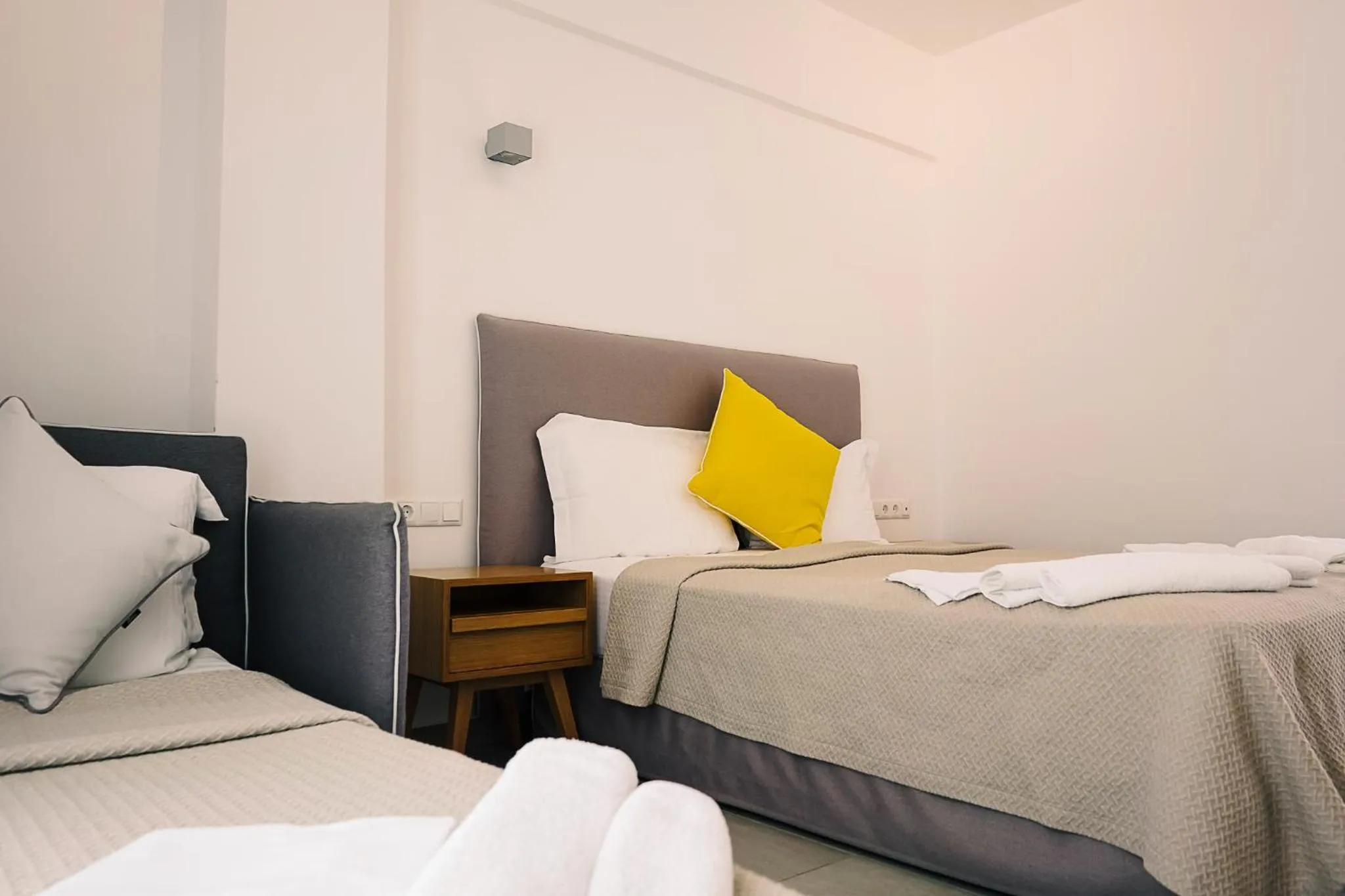 Bed in Stavros Beach Hotel