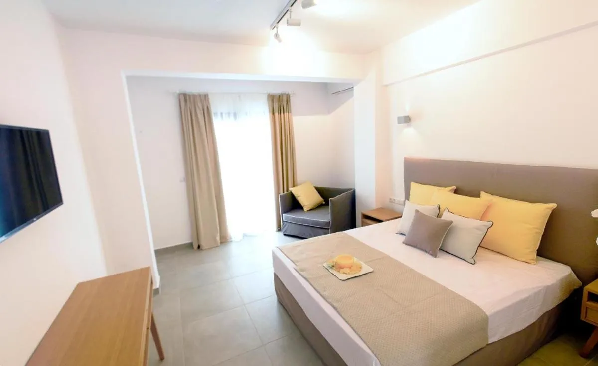 Bed in Stavros Beach Hotel