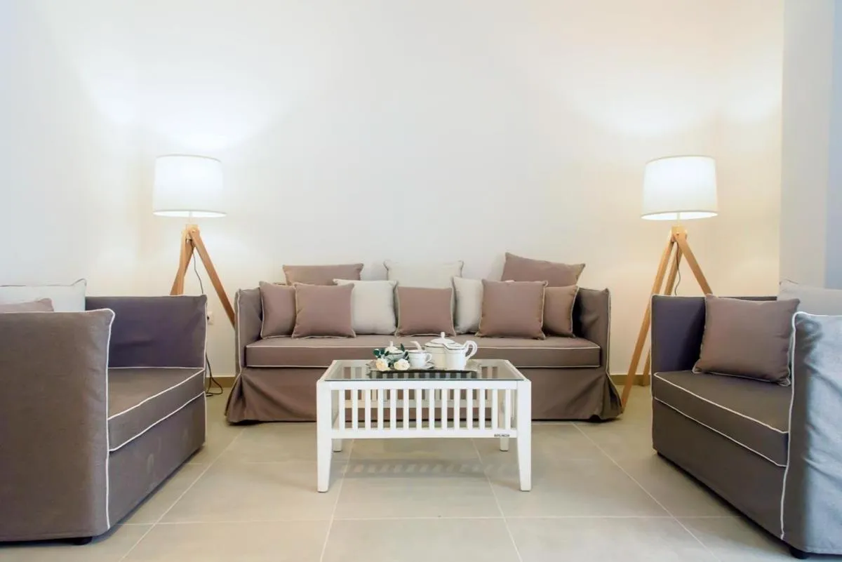 Seating area in Stavros Beach Hotel