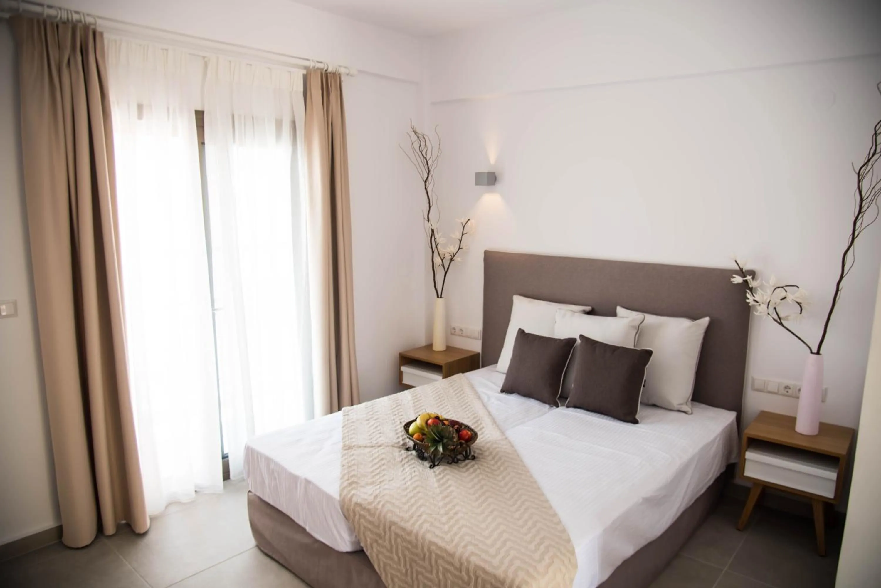 Bed in Stavros Beach Hotel