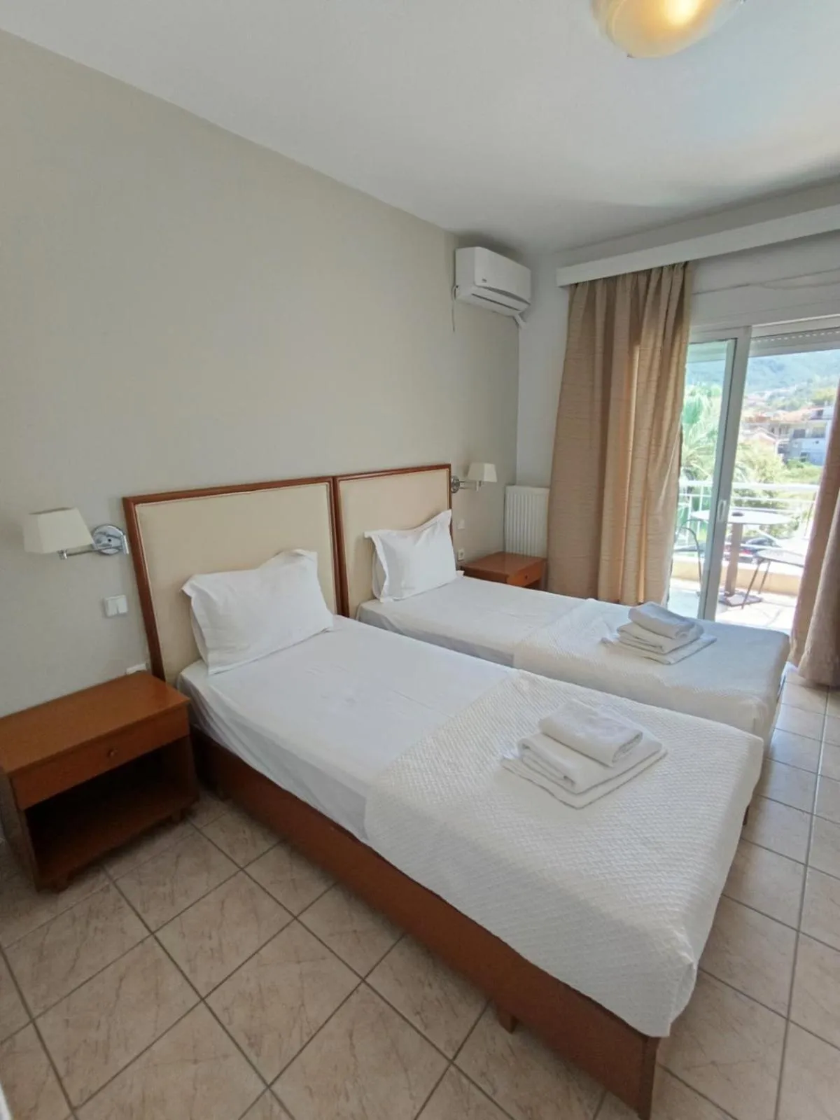 Bed in Stavros Beach Hotel
