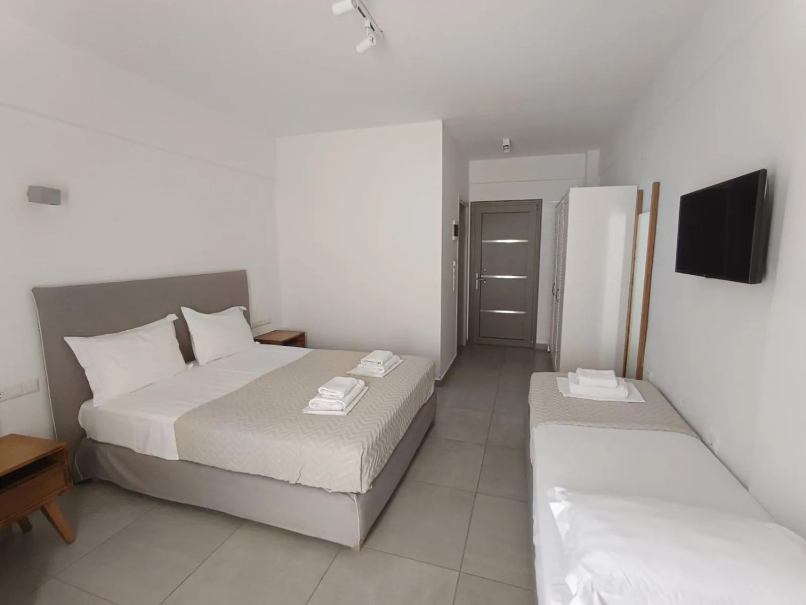 Bed in Stavros Beach Hotel