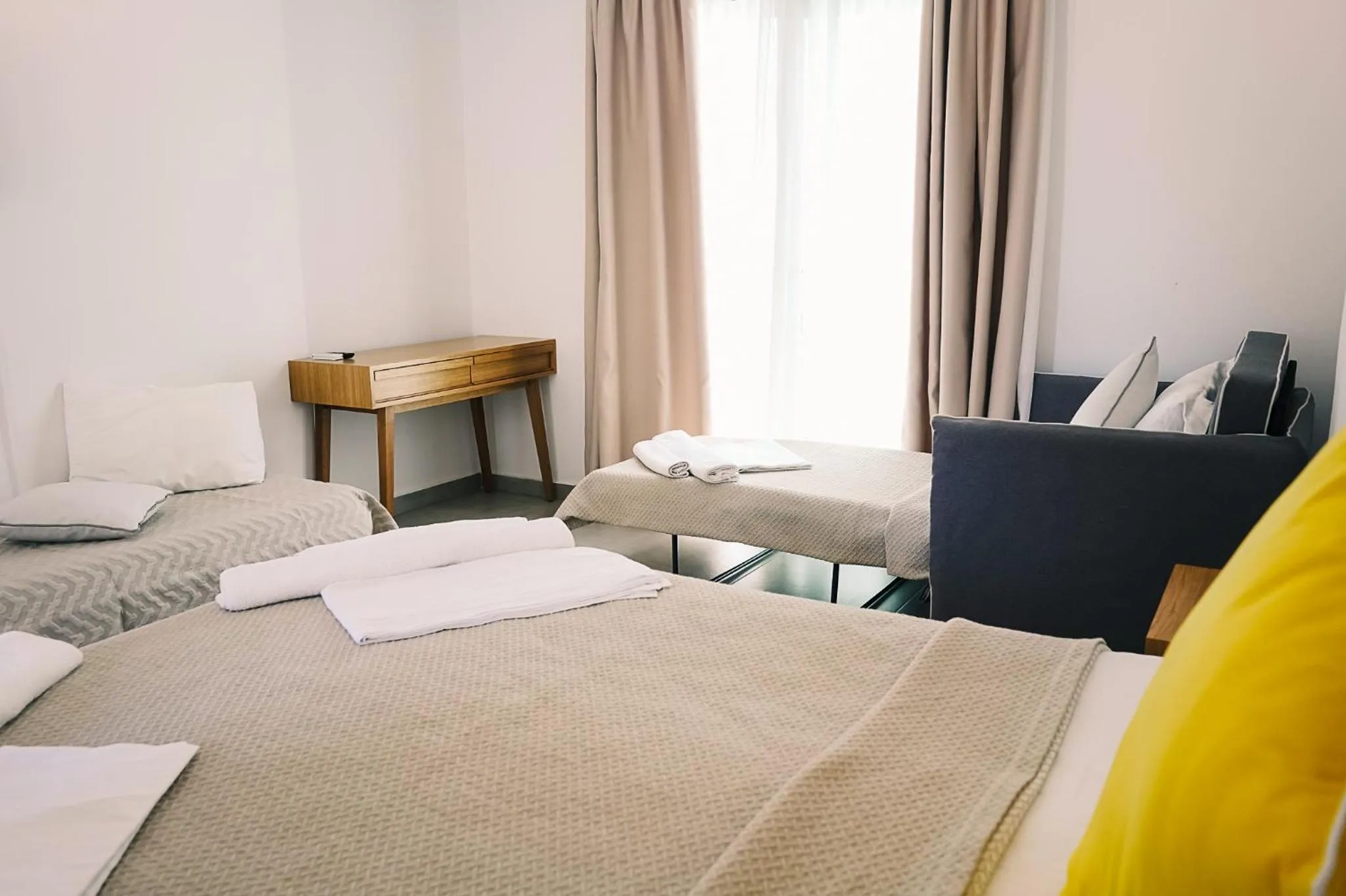 Bed in Stavros Beach Hotel