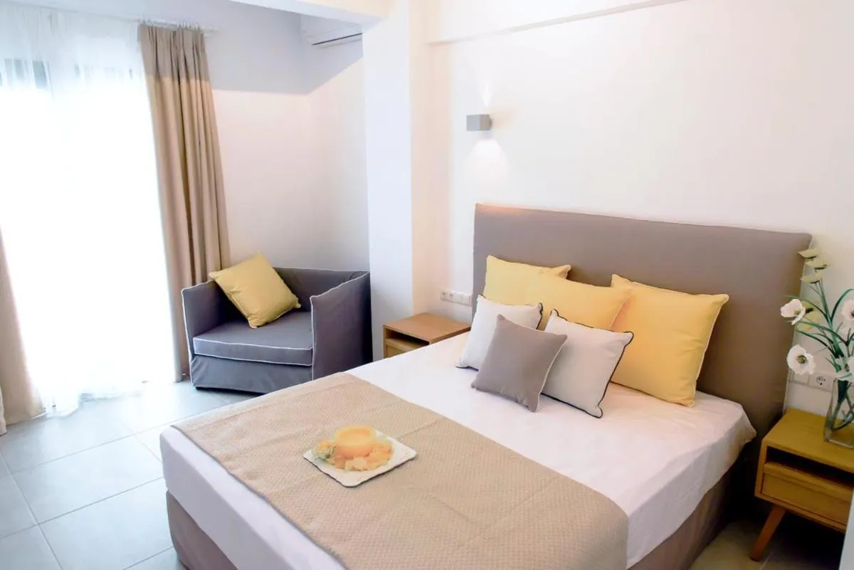 Bed in Stavros Beach Hotel