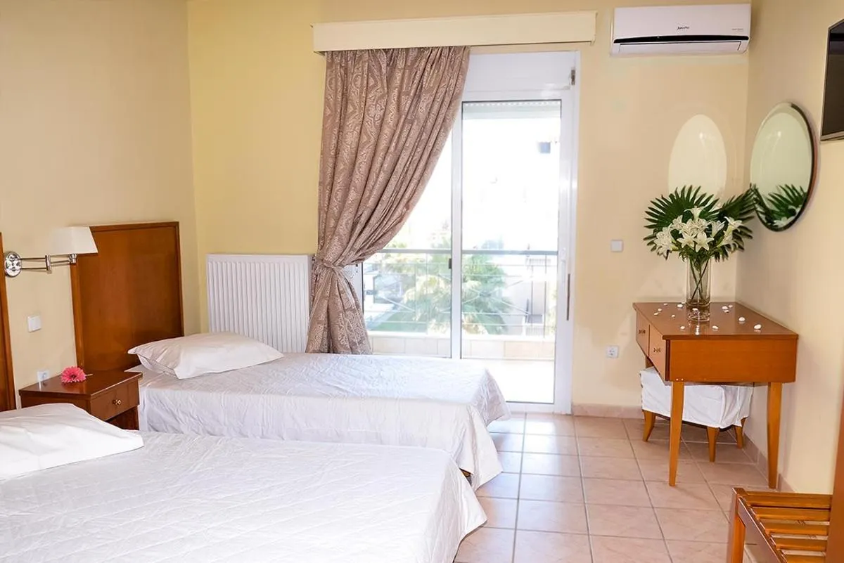 Bed in Stavros Beach Hotel