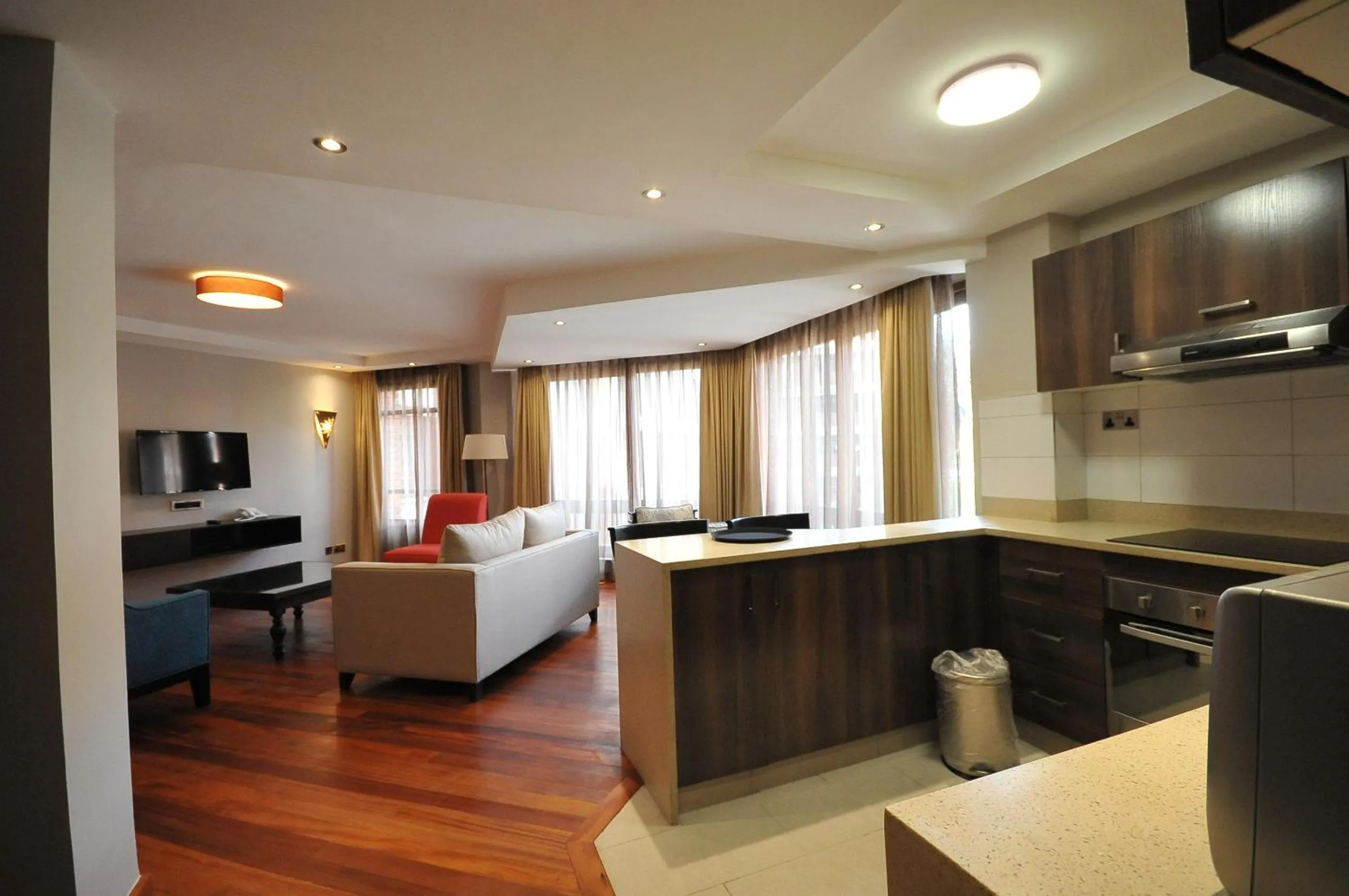 Kitchen or kitchenette, Bed in Longonot Place Serviced Apartment-Nairobi, City Centre CBD