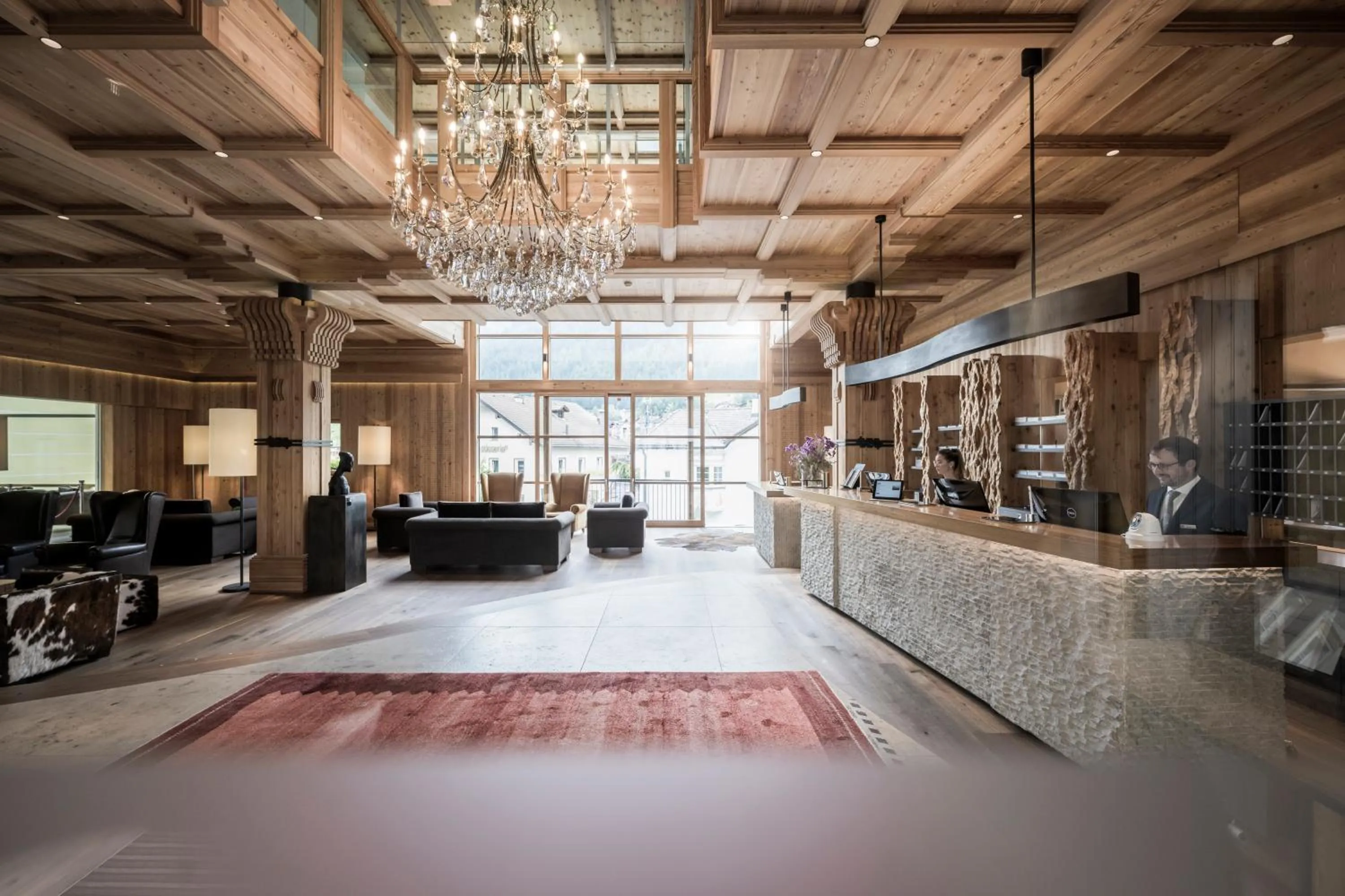 Lobby or reception in Adler Spa Resort Dolomiti