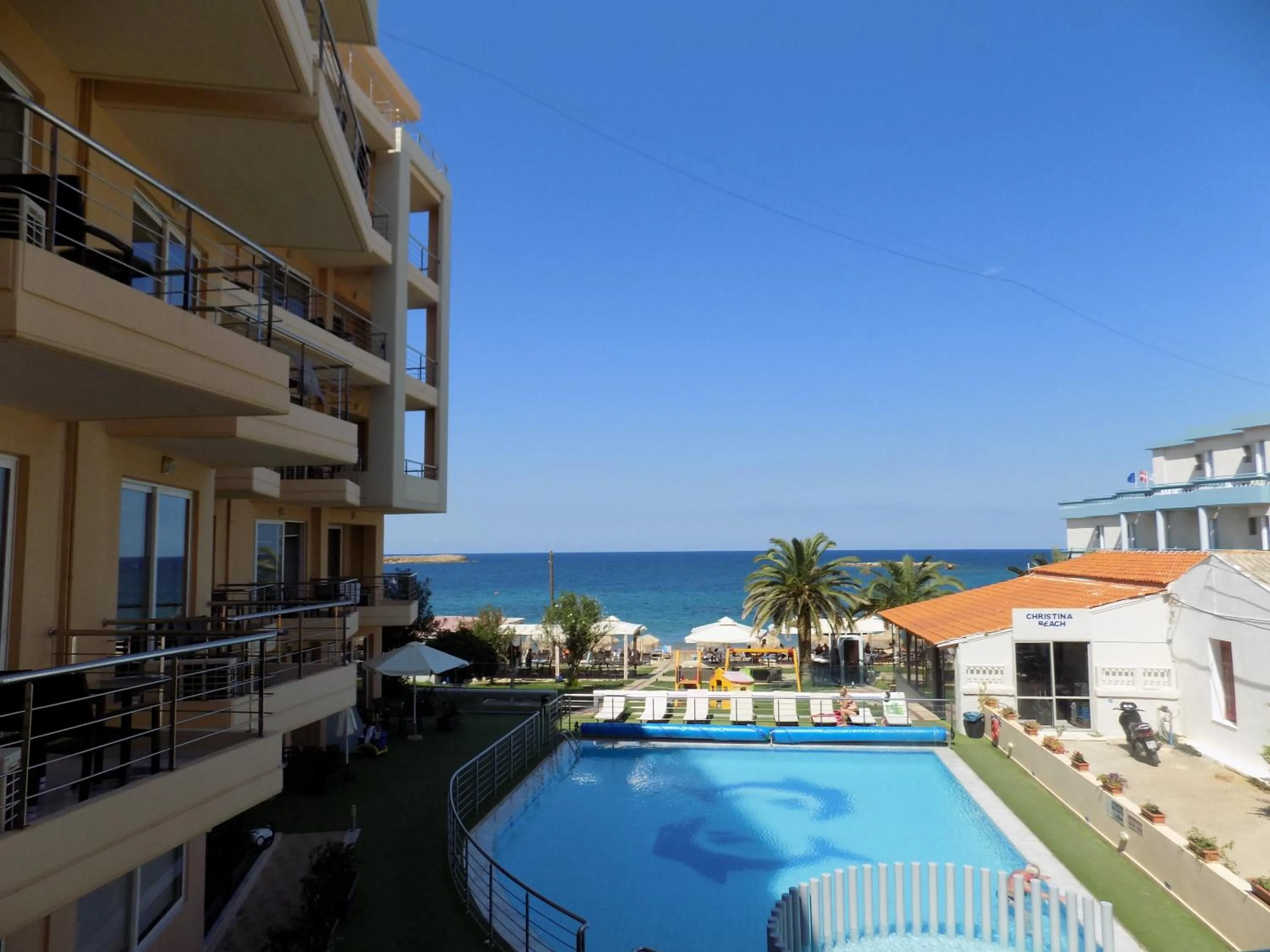 Pool view in Hotel Christina