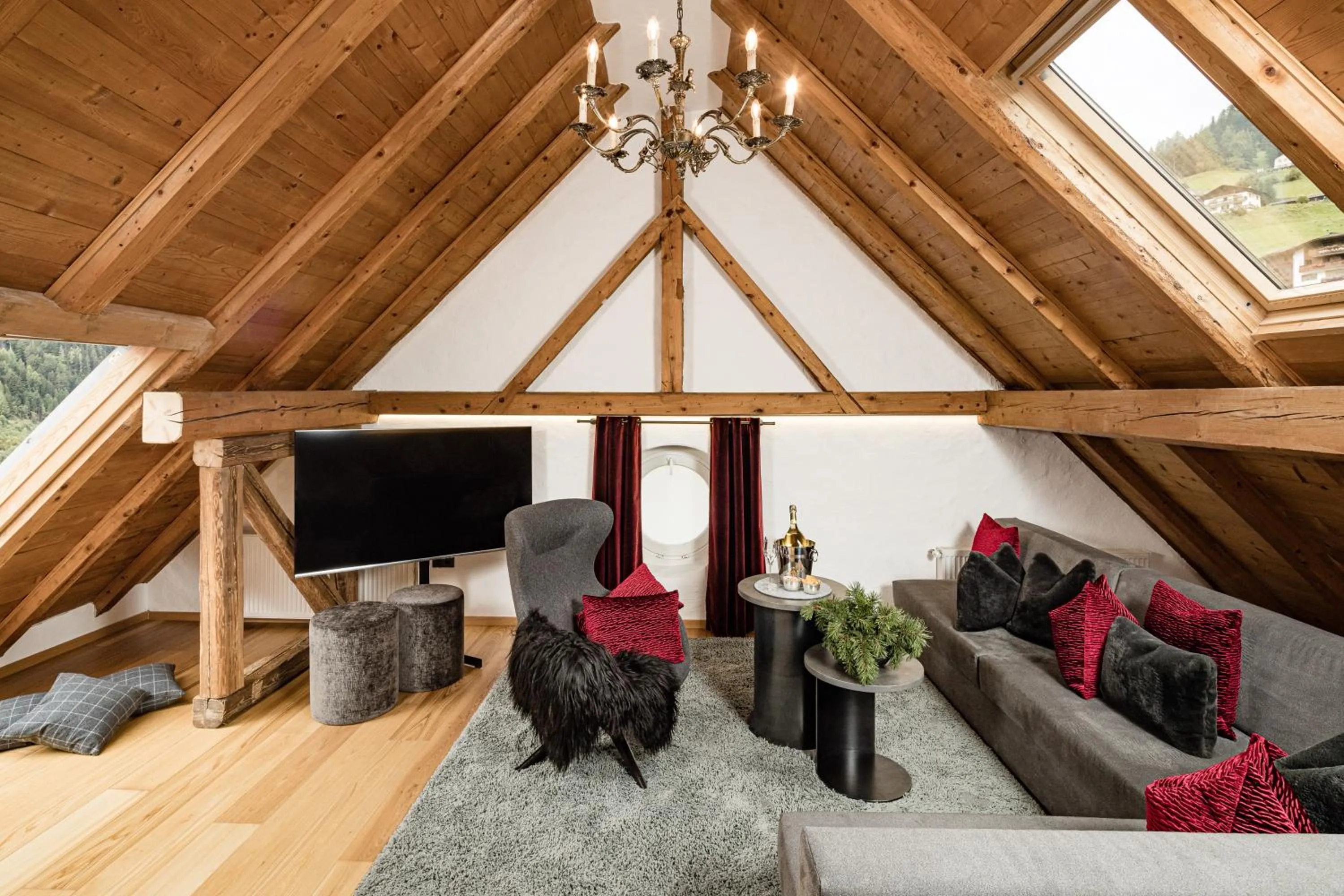 Living room in Grand Hotel Wolkenstein