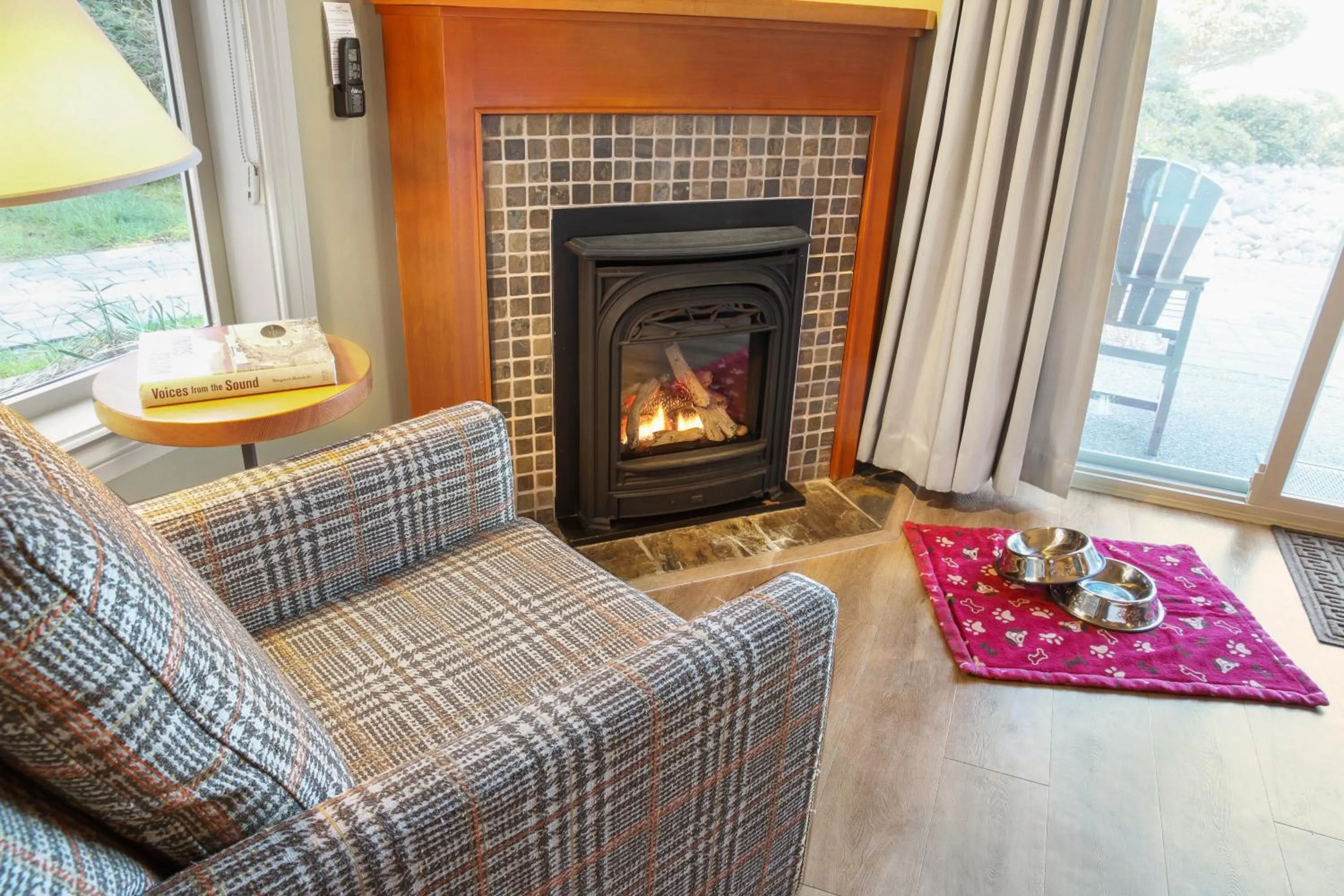 fireplace in Long Beach Lodge Resort