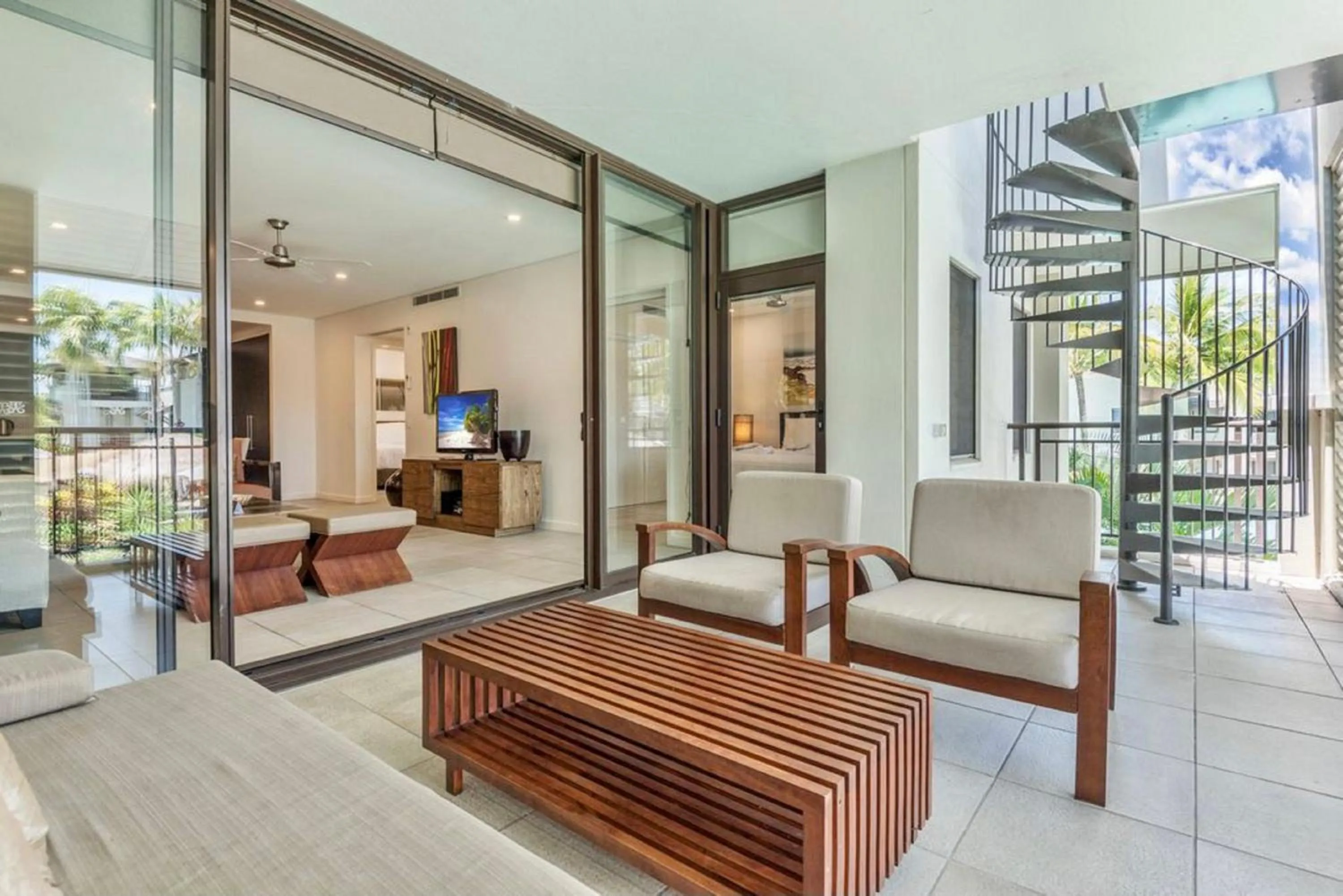Living room in Luxury Apartments at Temple Resort and Spa Port Douglas