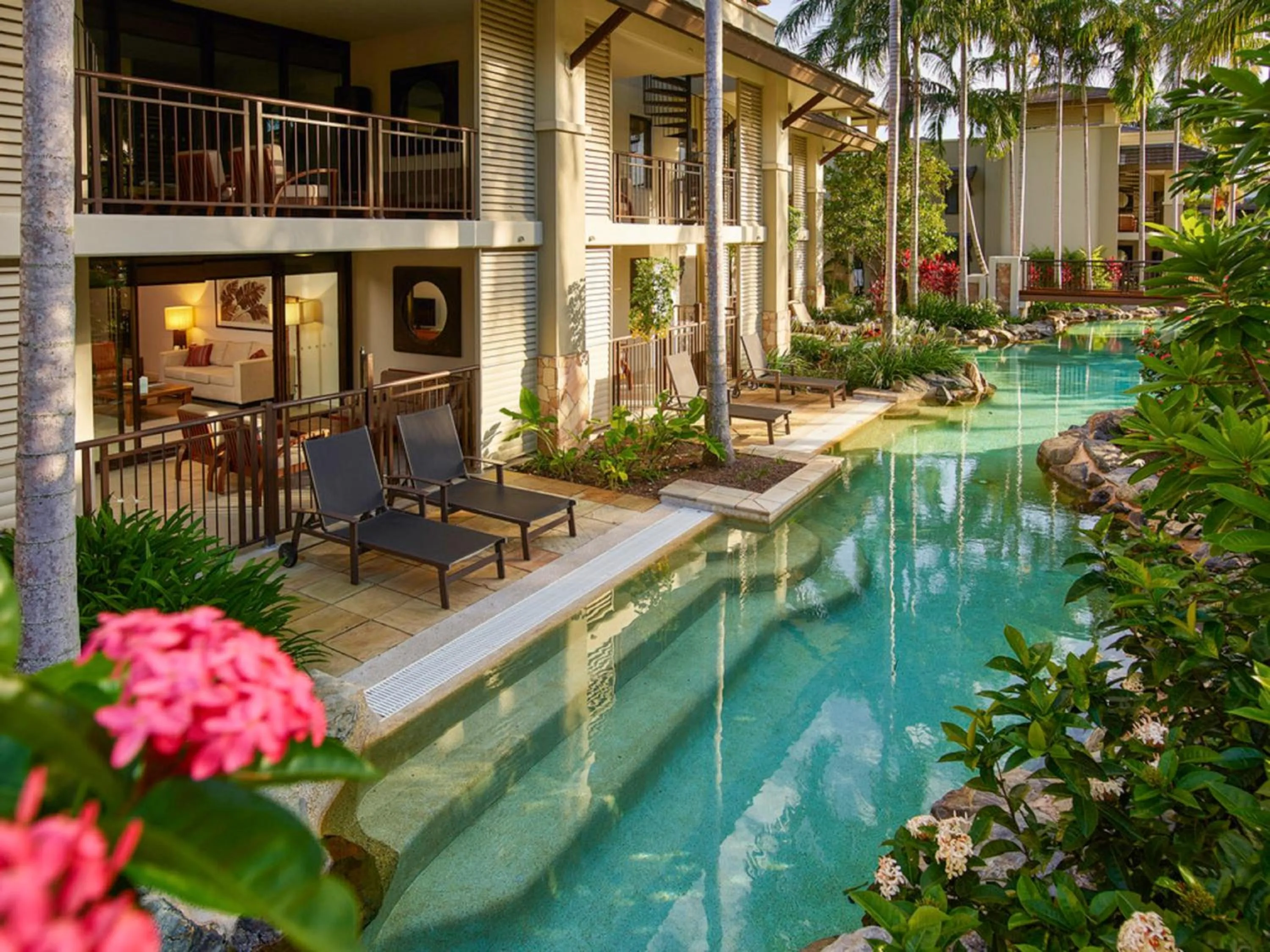 Patio in Luxury Apartments at Temple Resort and Spa Port Douglas