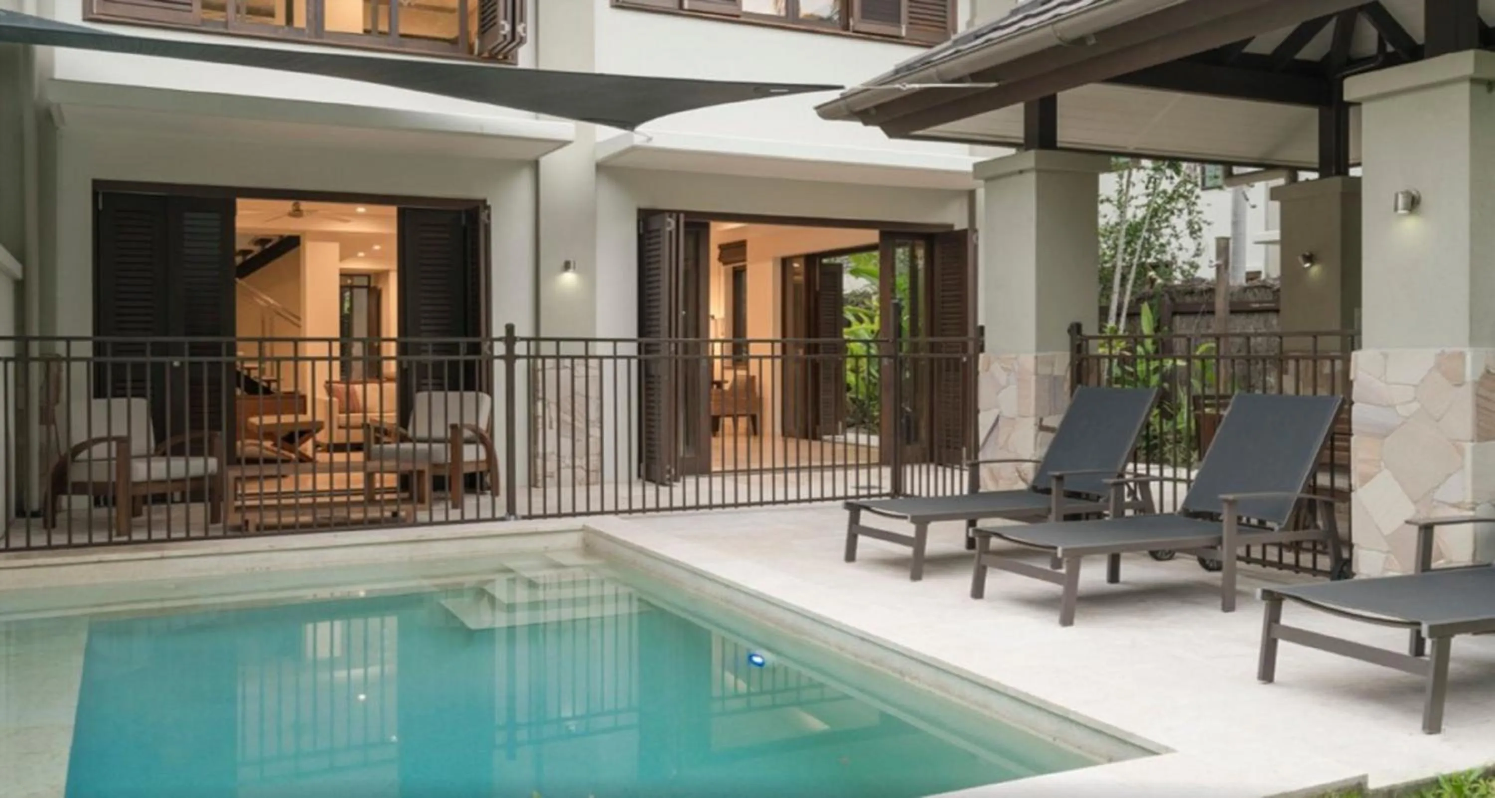Patio in Luxury Apartments at Temple Resort and Spa Port Douglas