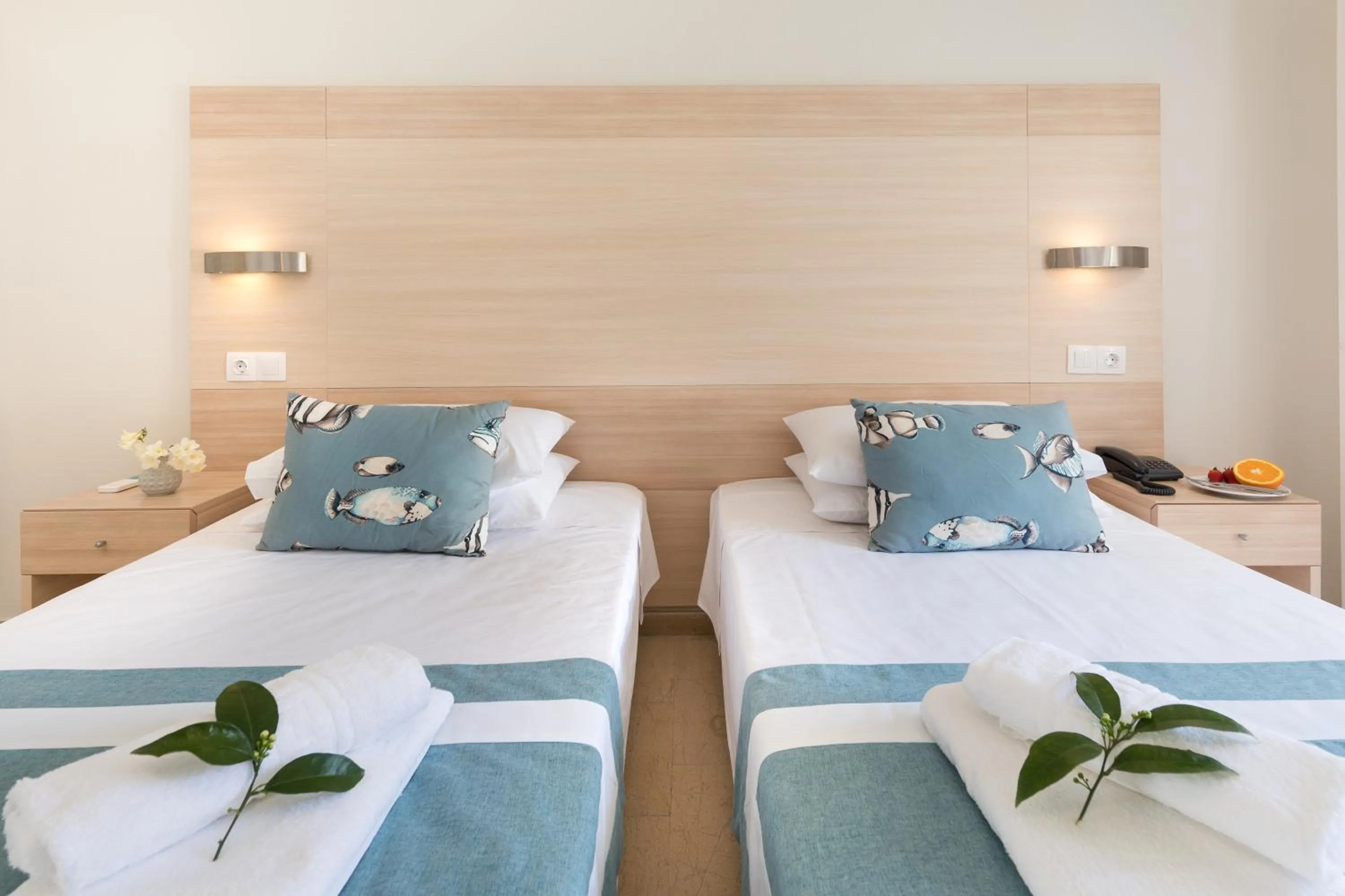 Bed in Iliada Beach Hotel