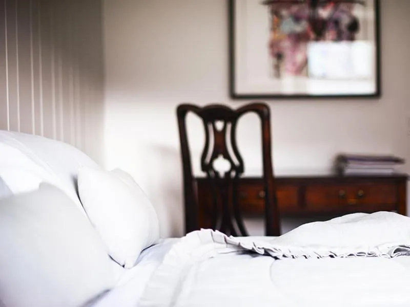 Bed in Monachyle Mhor Hotel