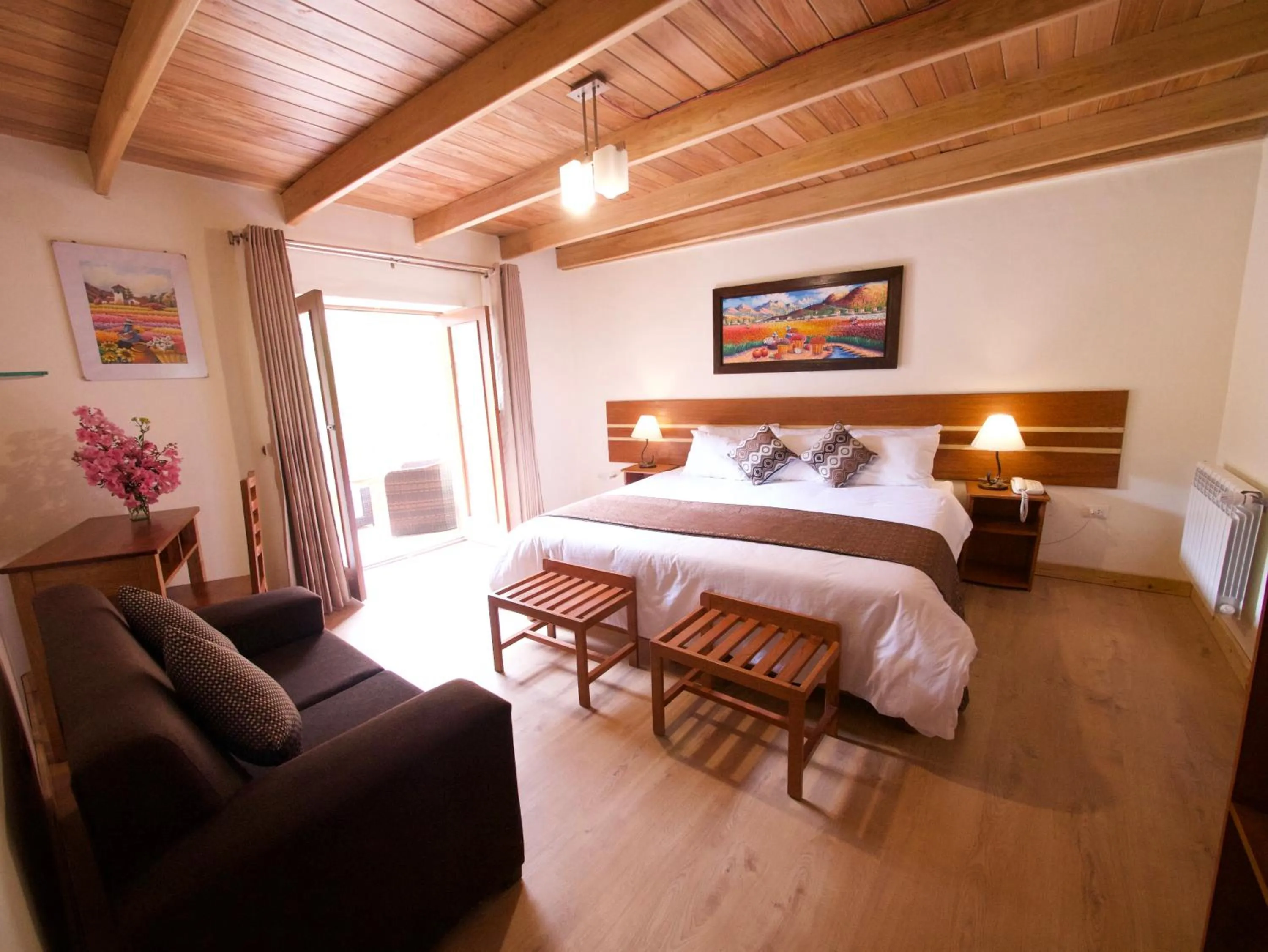 Bed in Sol Ollantay Boutique Hotel