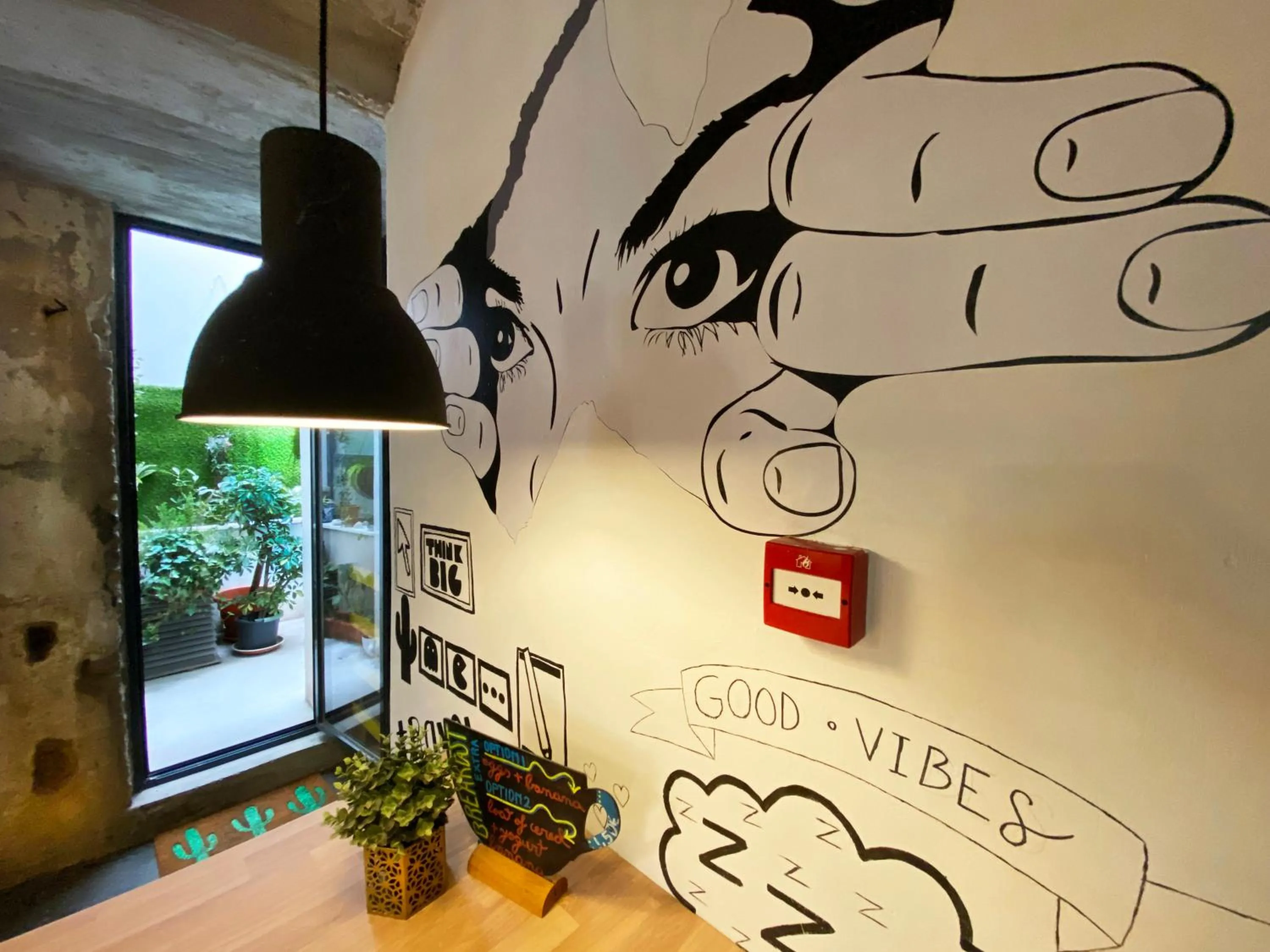 Seating area in ECO Hostel