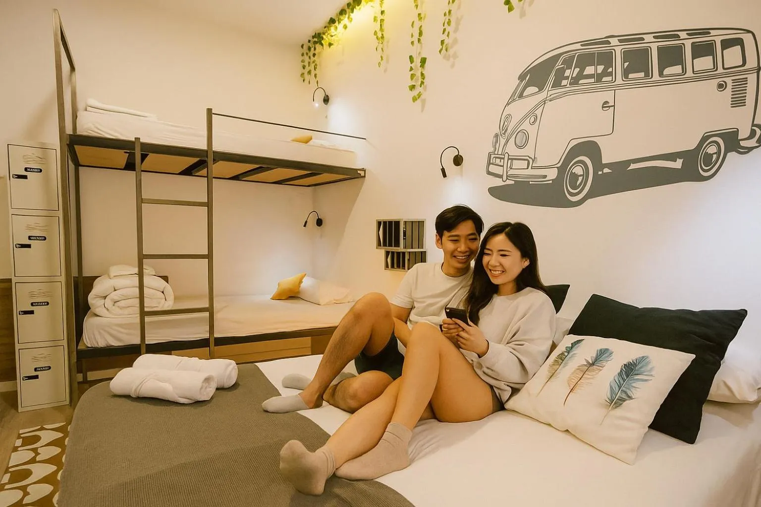 People, Bed in ECO Hostel