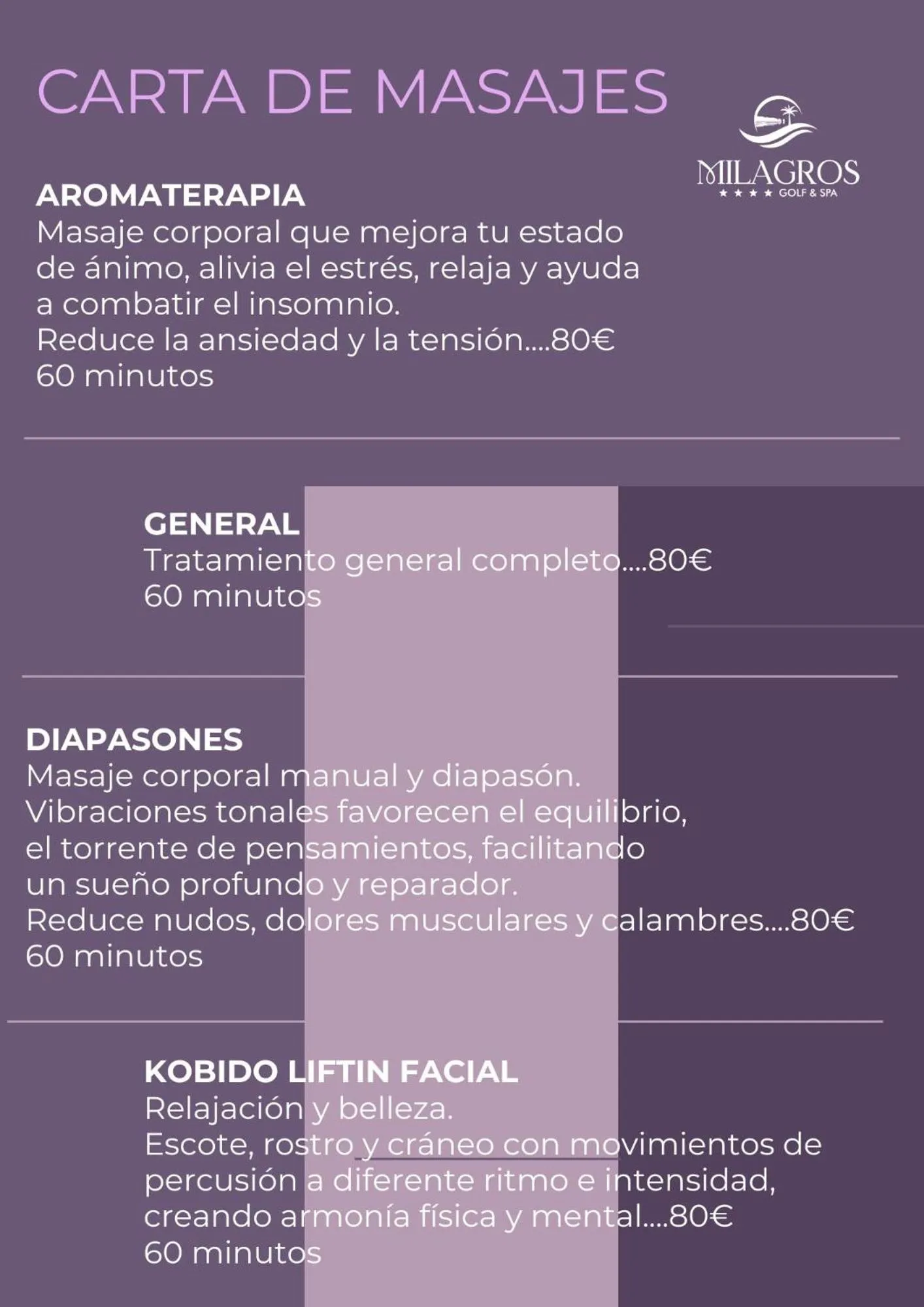 Massage in Hotel Milagros Golf