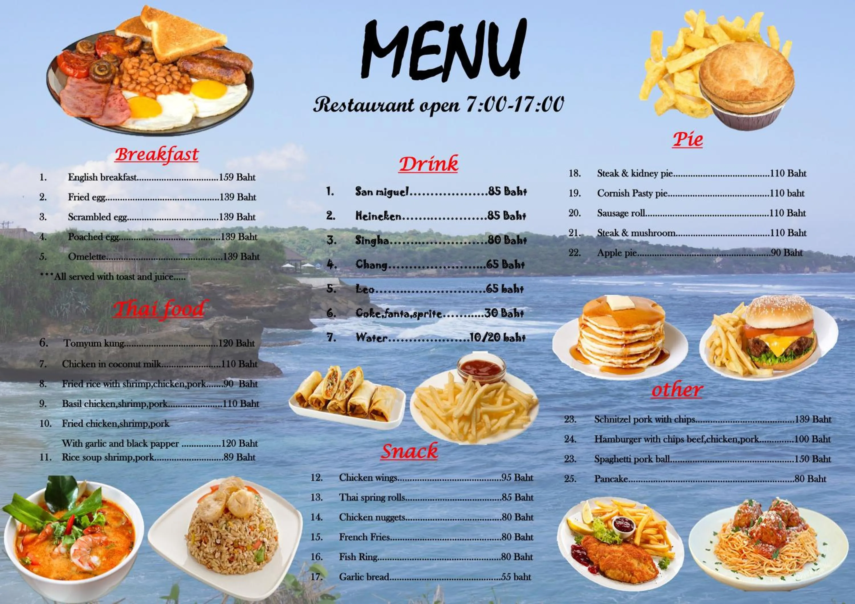 Continental breakfast in Southern Star Resort