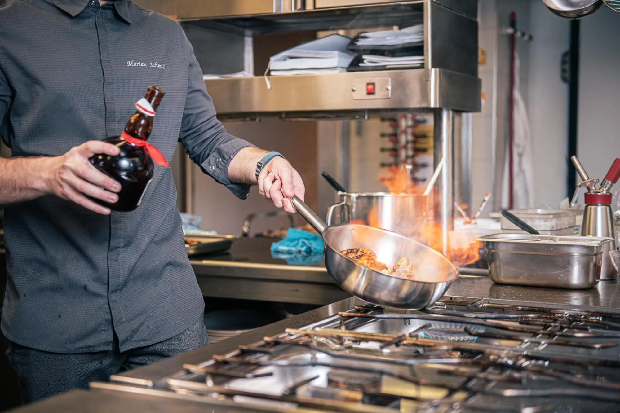 Kitchen or kitchenette in Hotel Goldene Rose