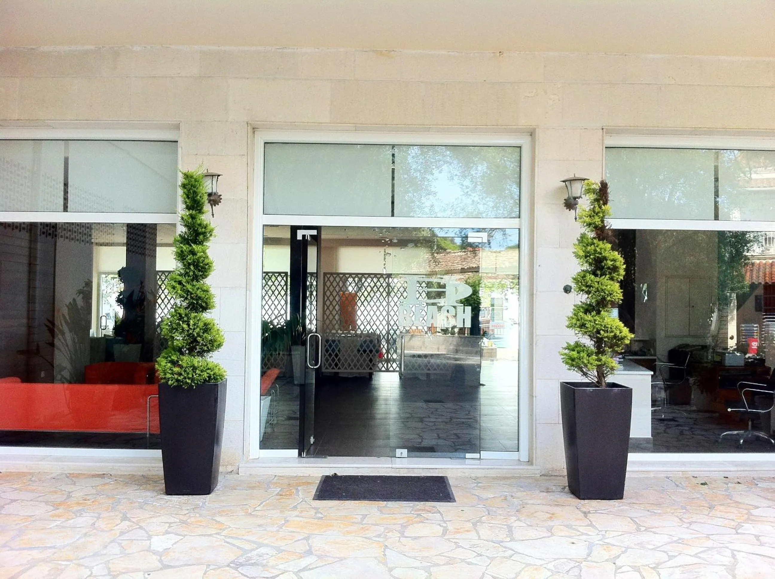 Facade/entrance in Dassia Beach Hotel