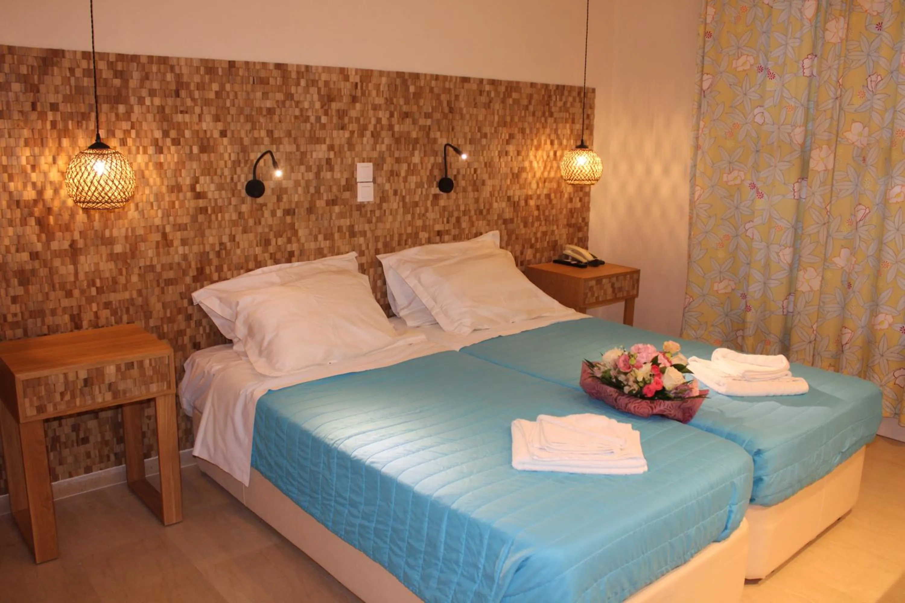 Bed in Dassia Beach Hotel