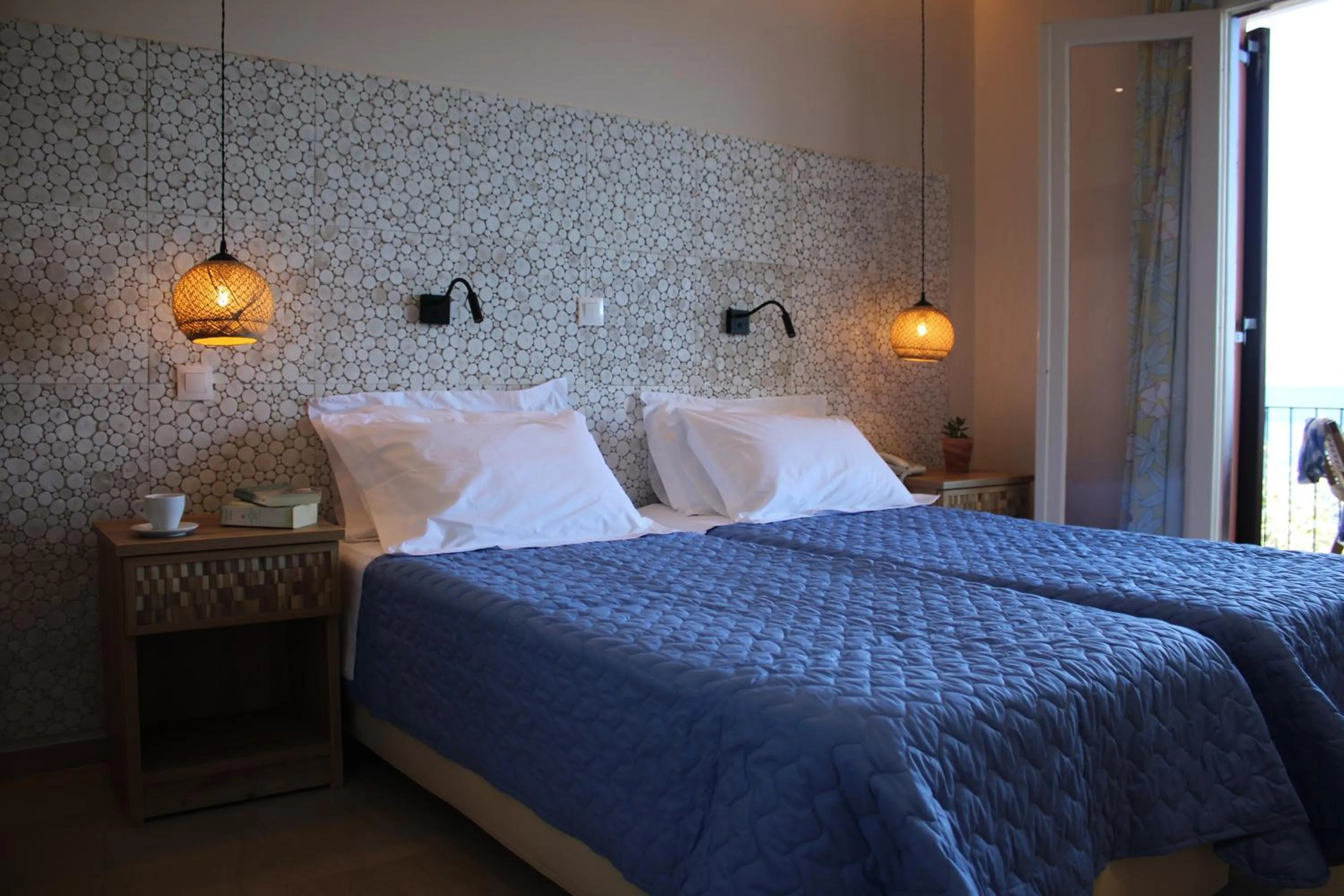 Bed in Dassia Beach Hotel