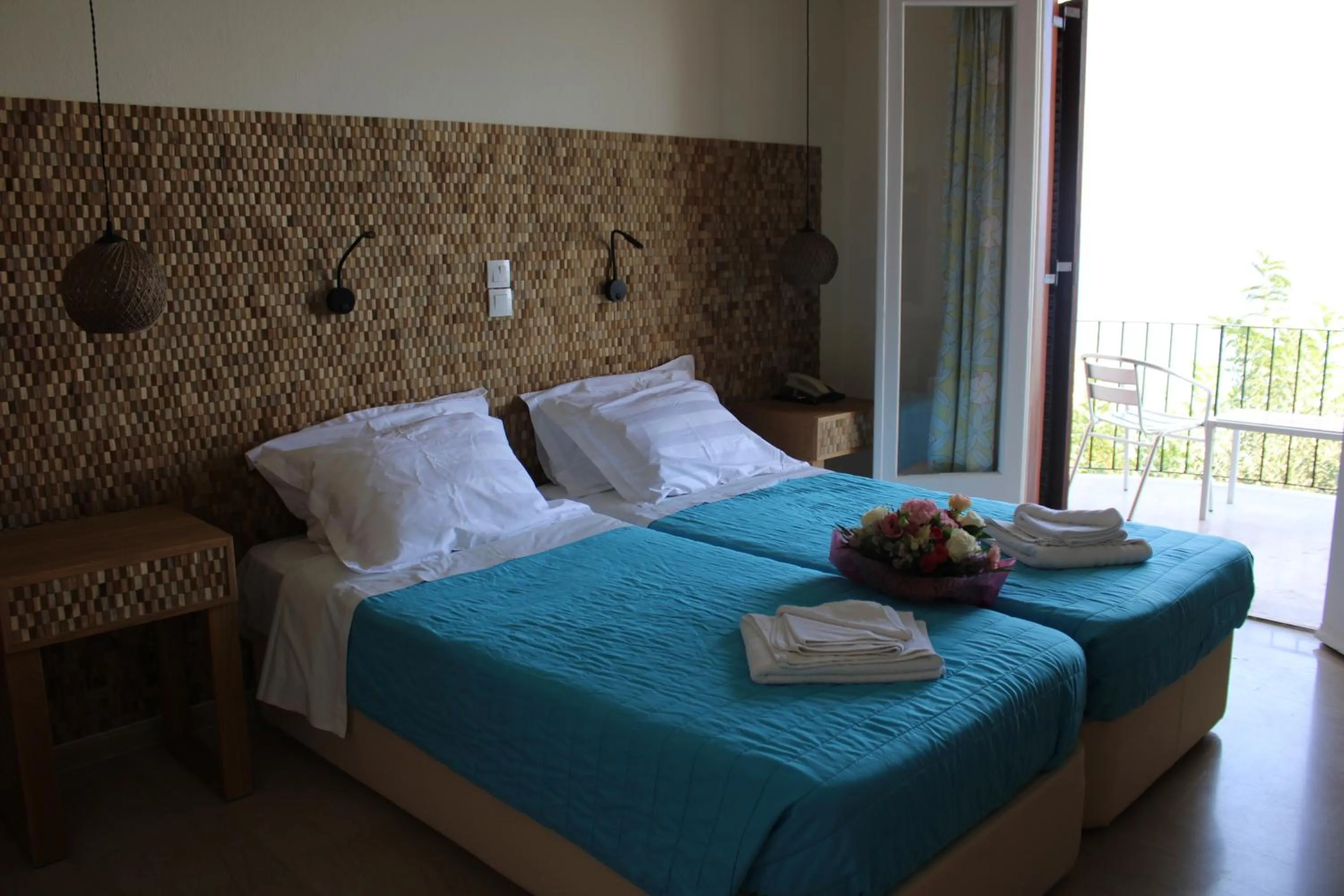 Bed in Dassia Beach Hotel