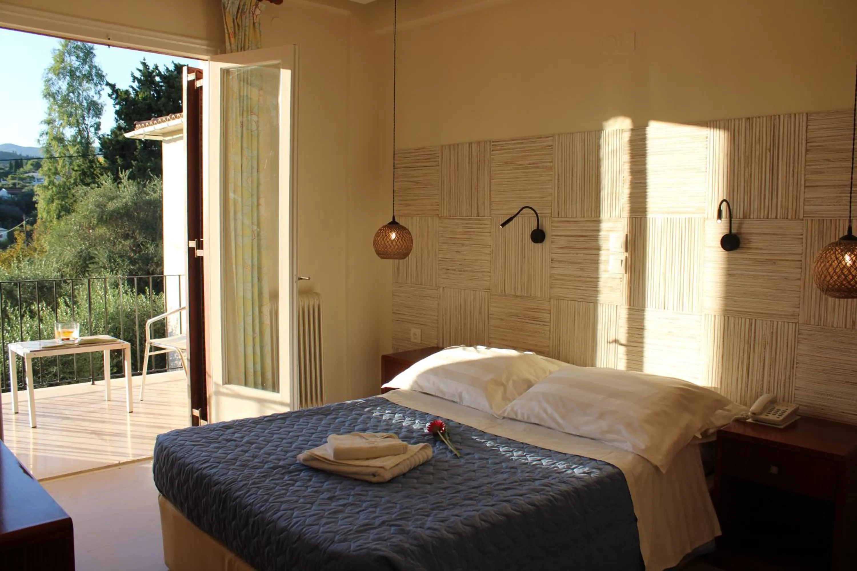 Bed in Dassia Beach Hotel