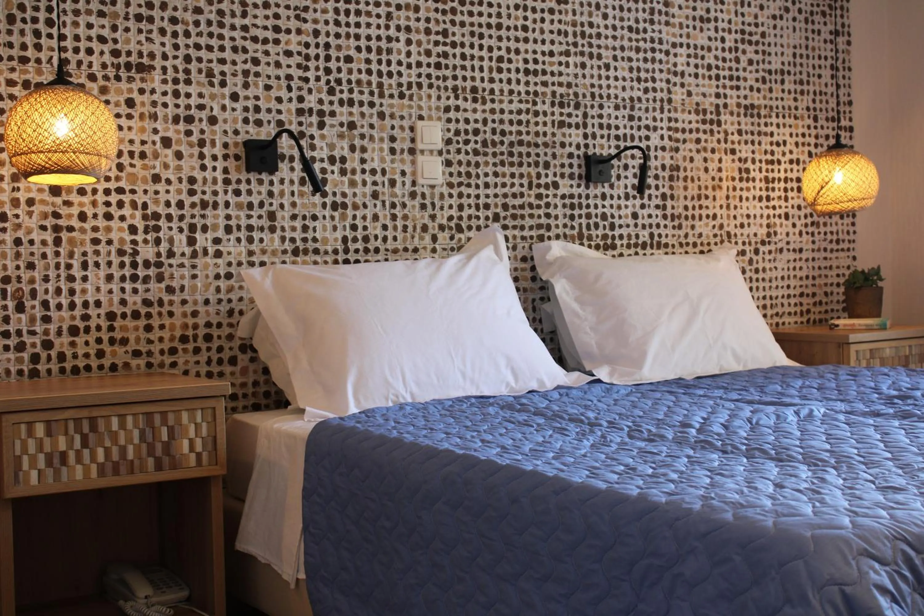 Bed in Dassia Beach Hotel