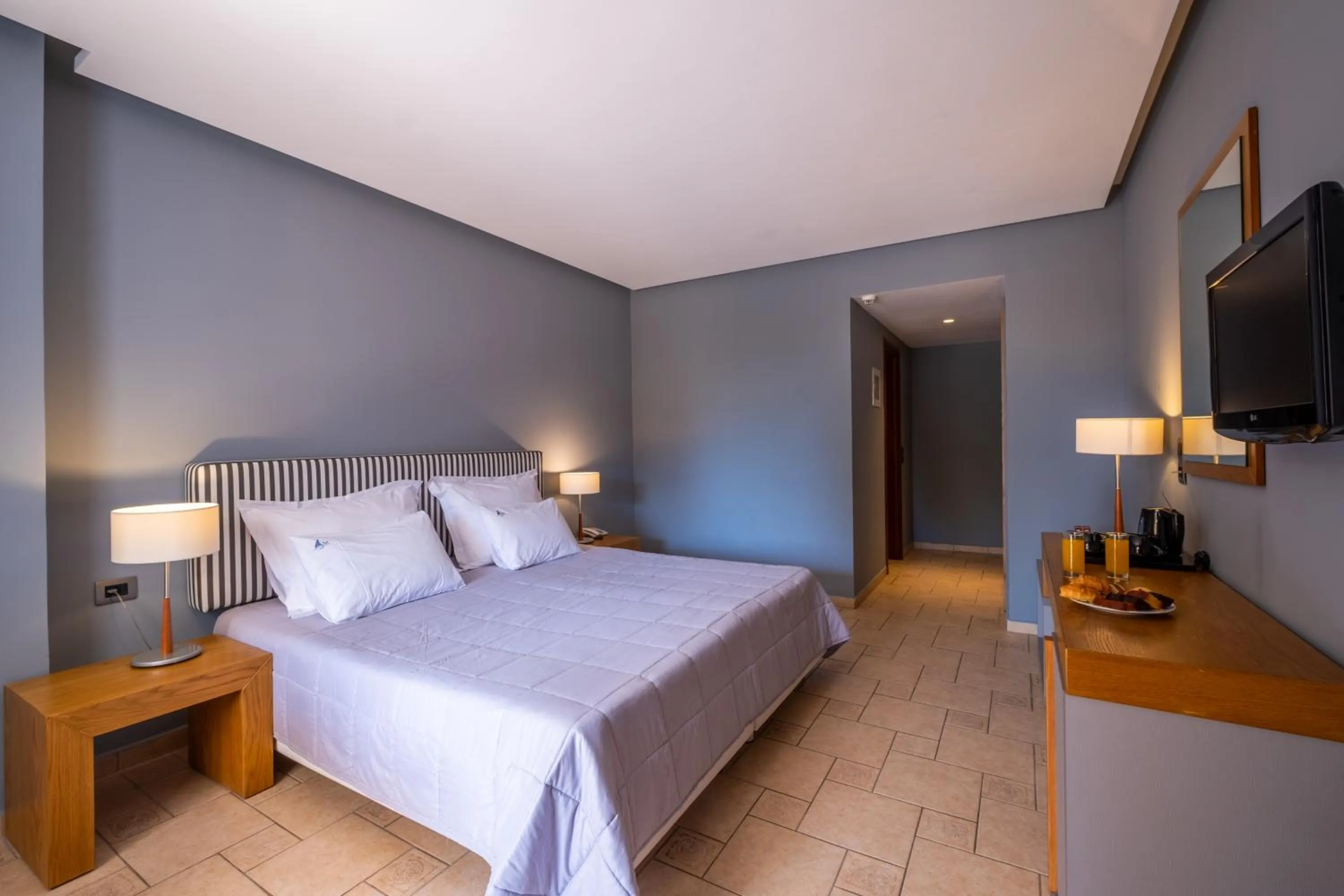 Bed in Mediterranean Beach Resort