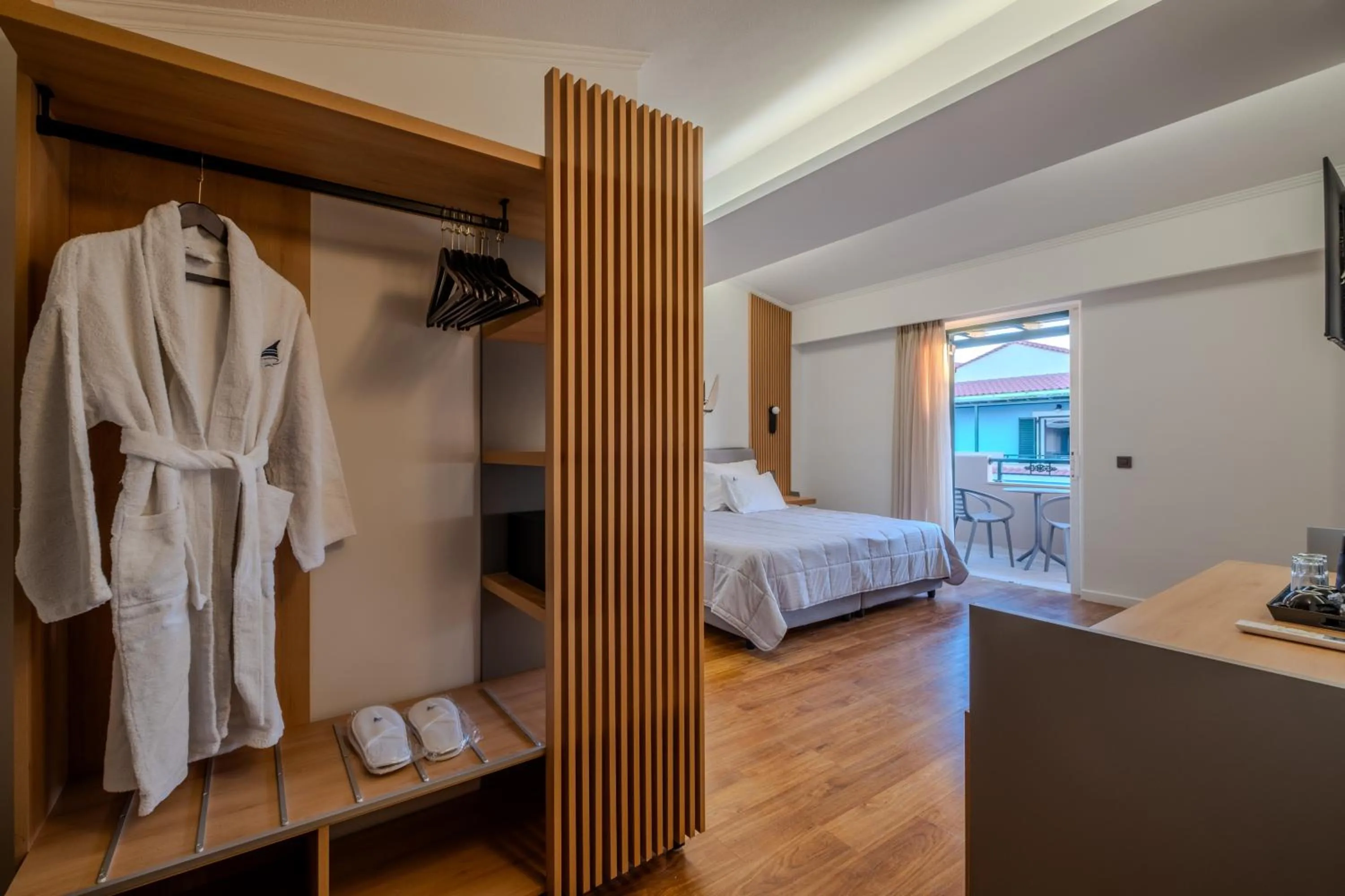 Bed in Mediterranean Beach Resort