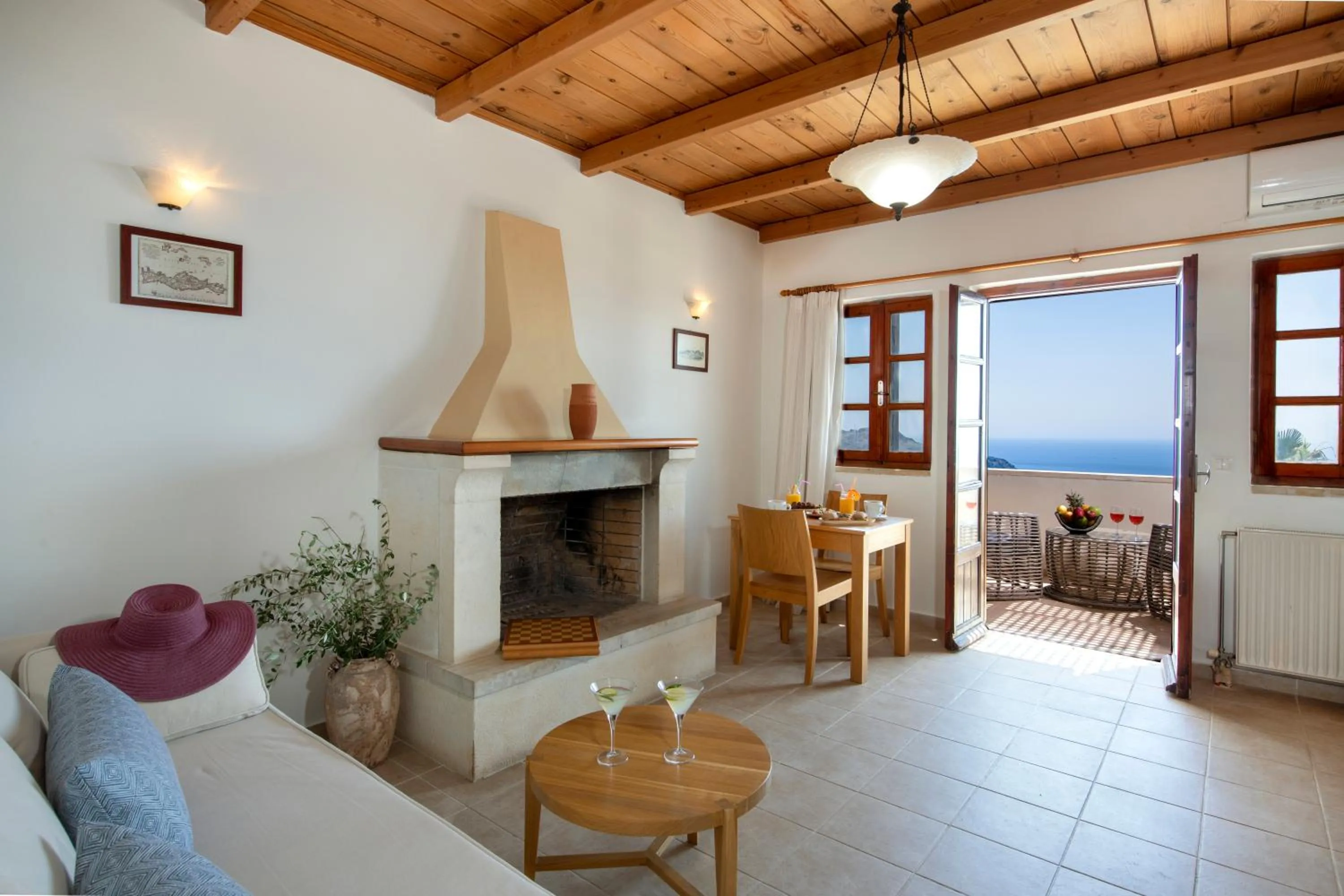 Seating area in Stefanos Village Hotel