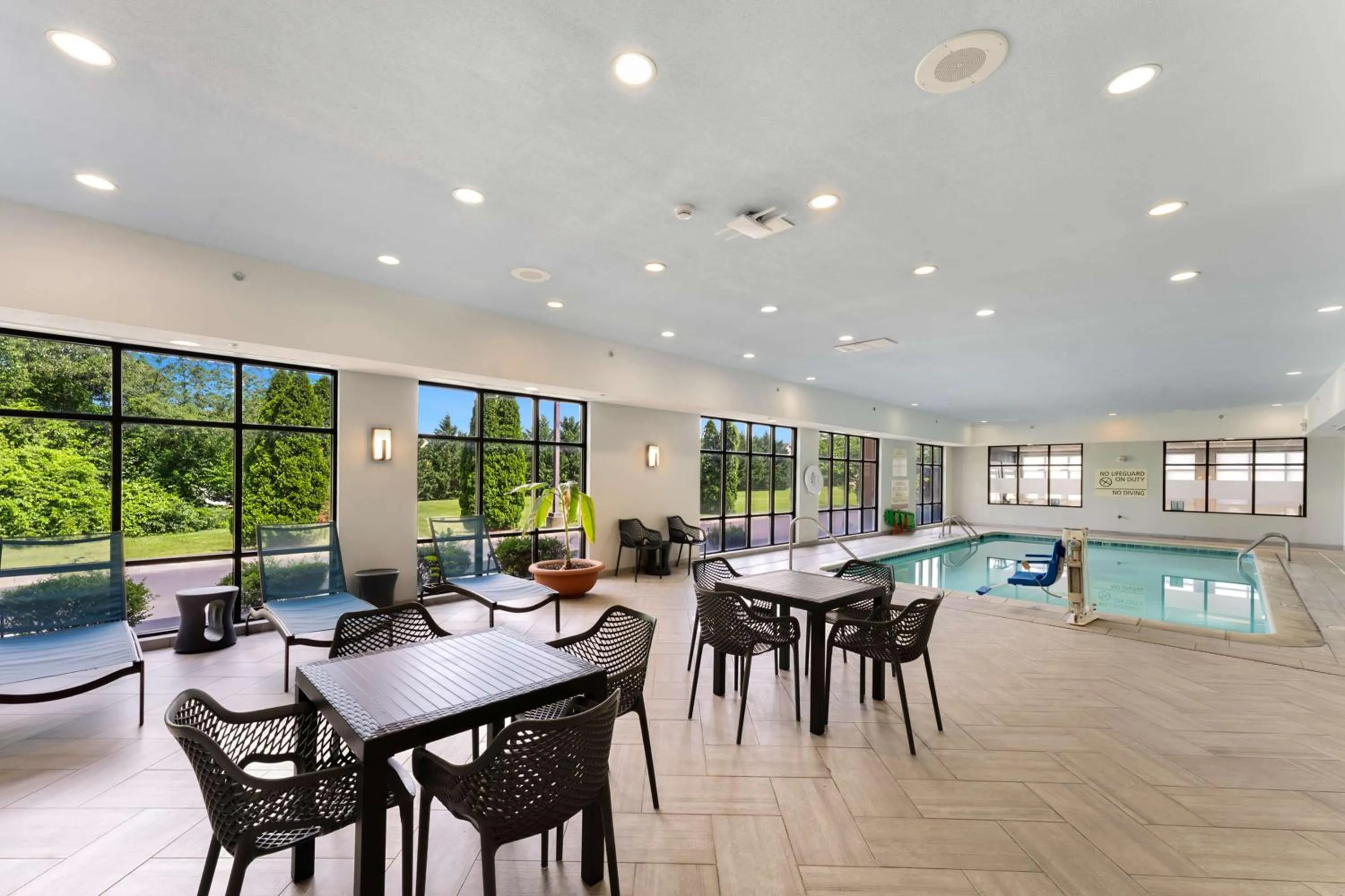 Pool view in Hampton Inn Milford