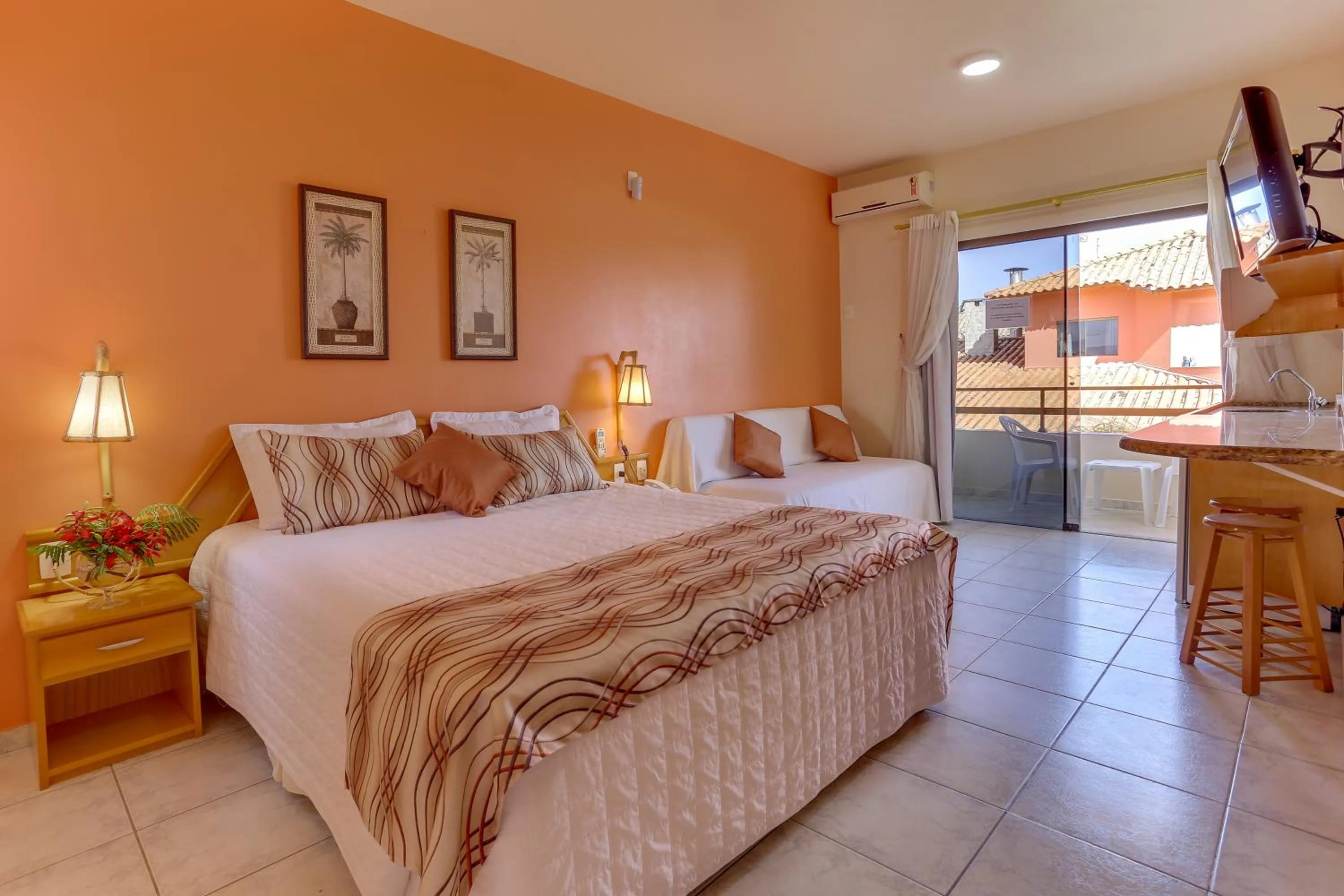 Balcony/Terrace, Bed in Pousada Barra Mar