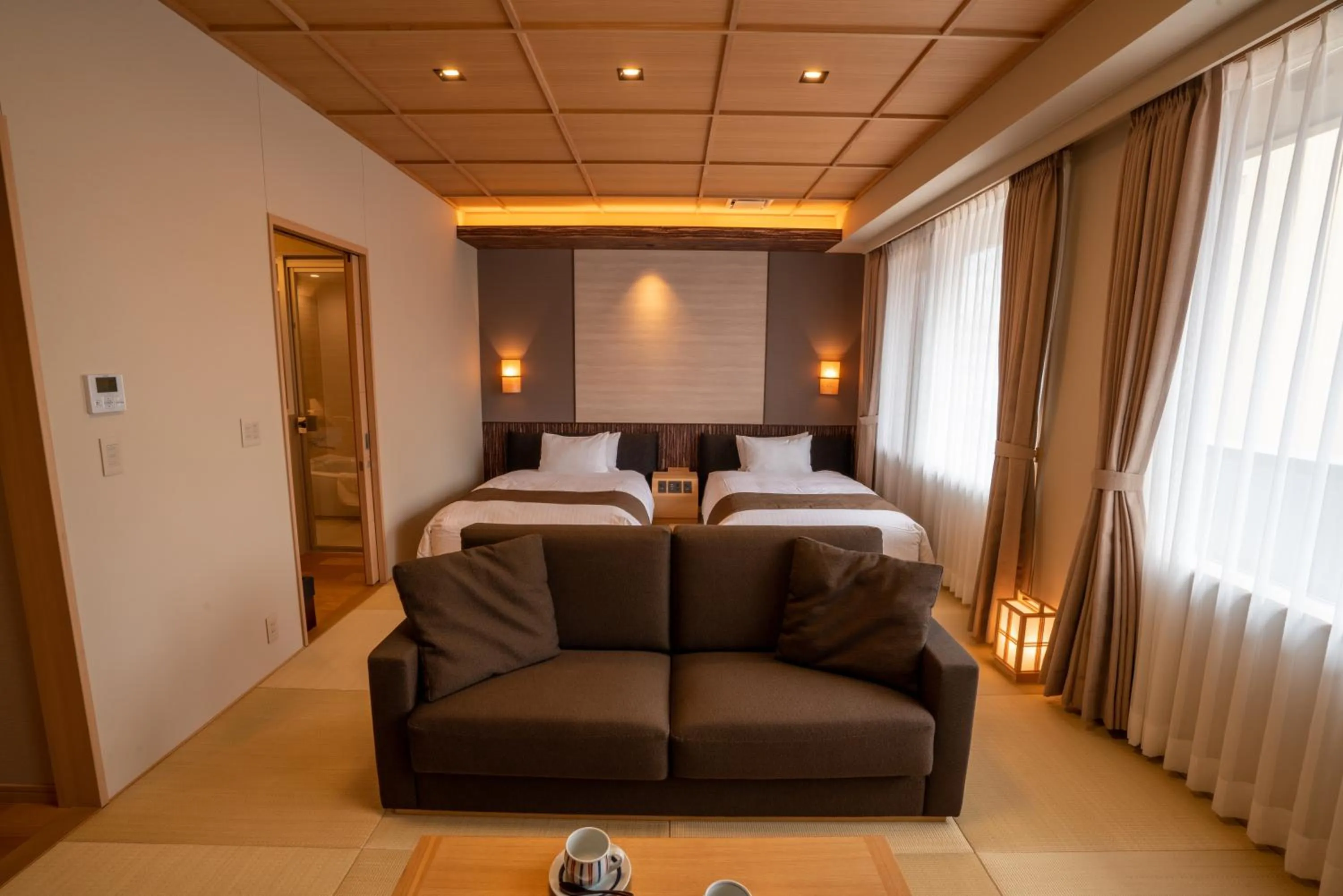 Photo of the whole room, Bed in Kowakuen Haruka