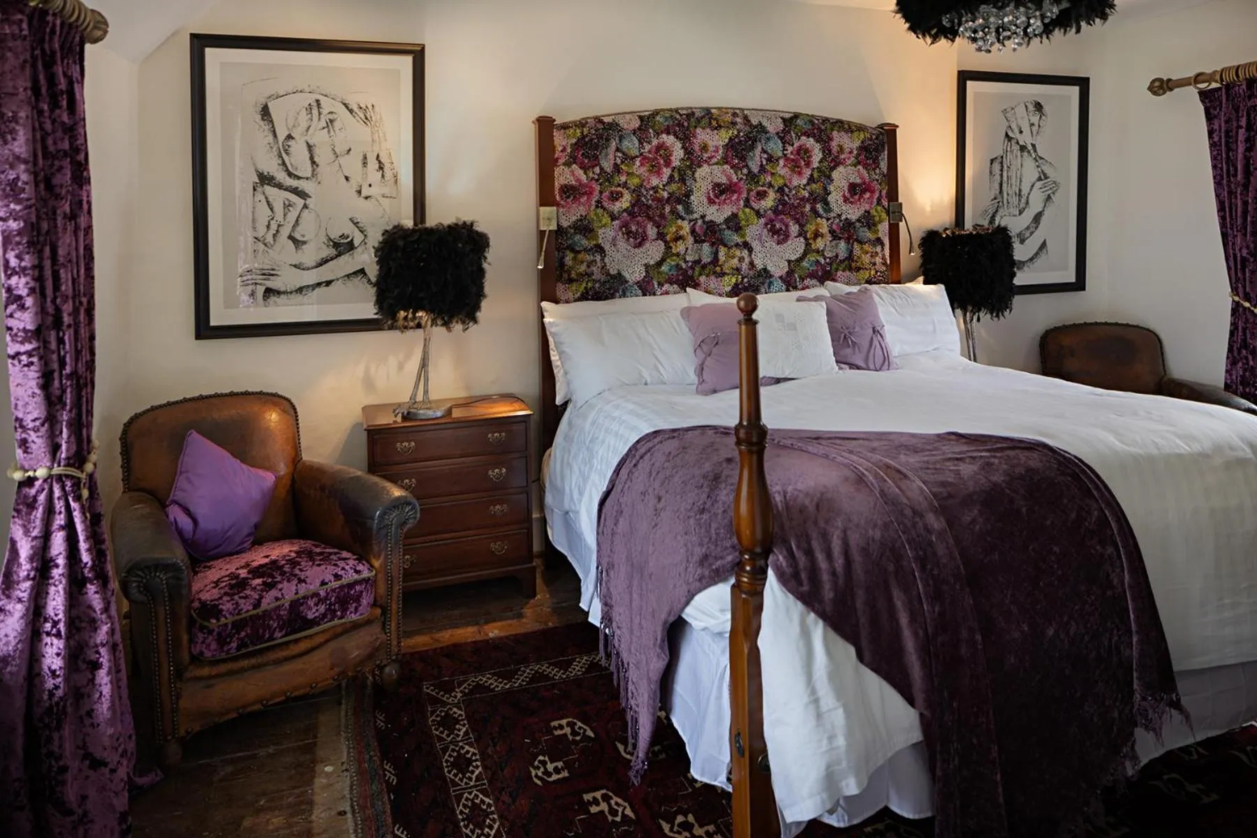 Bed in The Royal Oak Exmoor